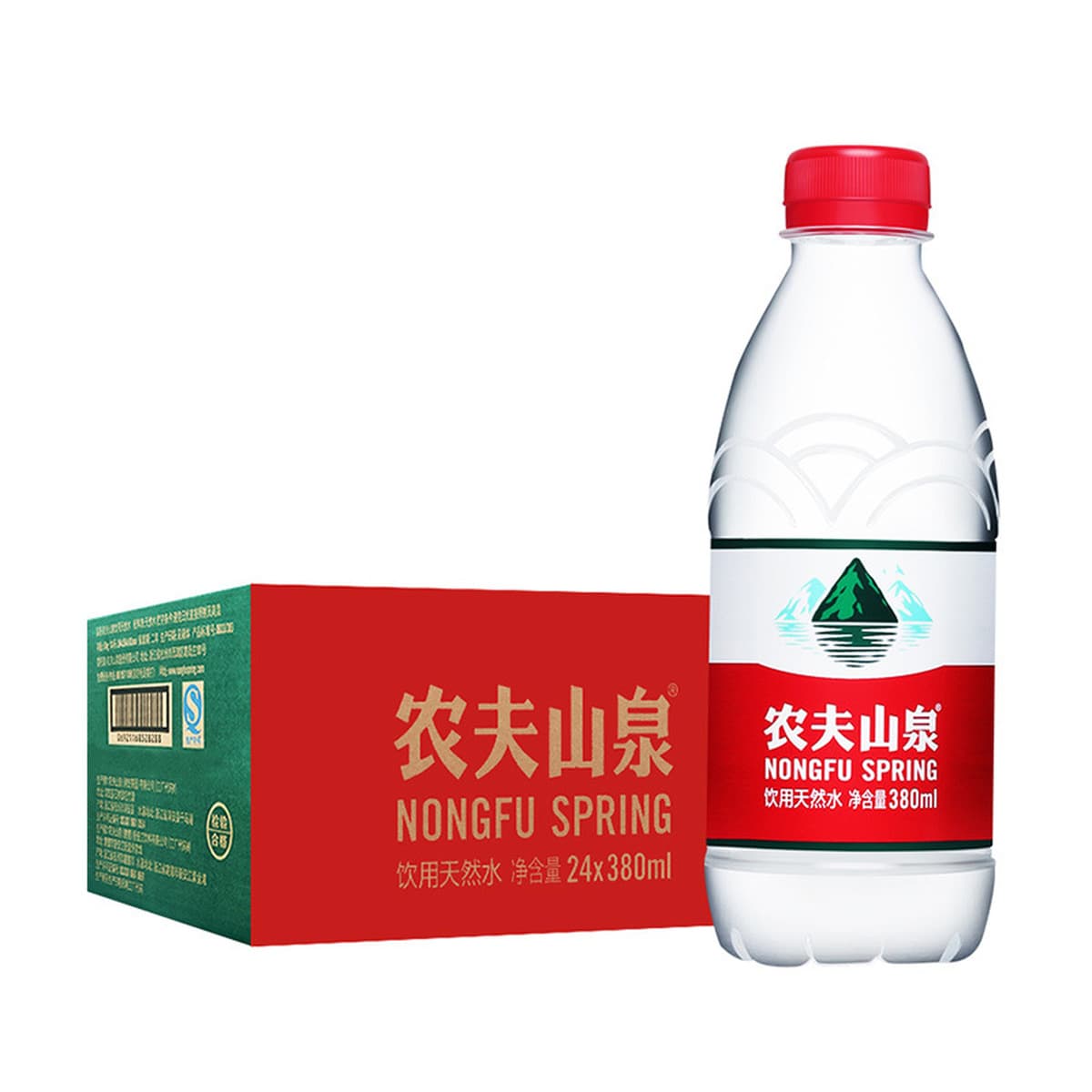 Nongfu Spring 380 мл 24 флакона питьевая природная вода большая бочка питьевой воды 5l * 4 бутылки вся коробка оптом