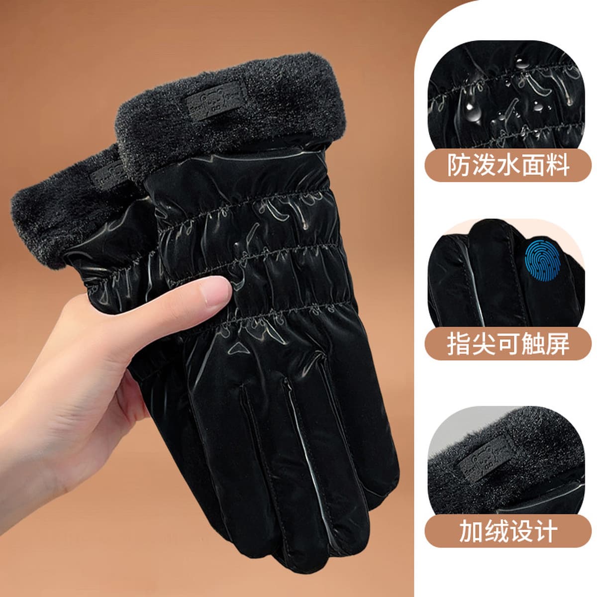 Зимние женские лыжные перчатки с бархатом и утолщением