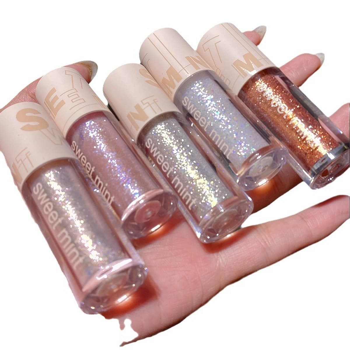 SWEET MINT жидкие тени для век с блестками и шелкопрядом, перламутровые поляризационные осветляющие монохромные тени для век...