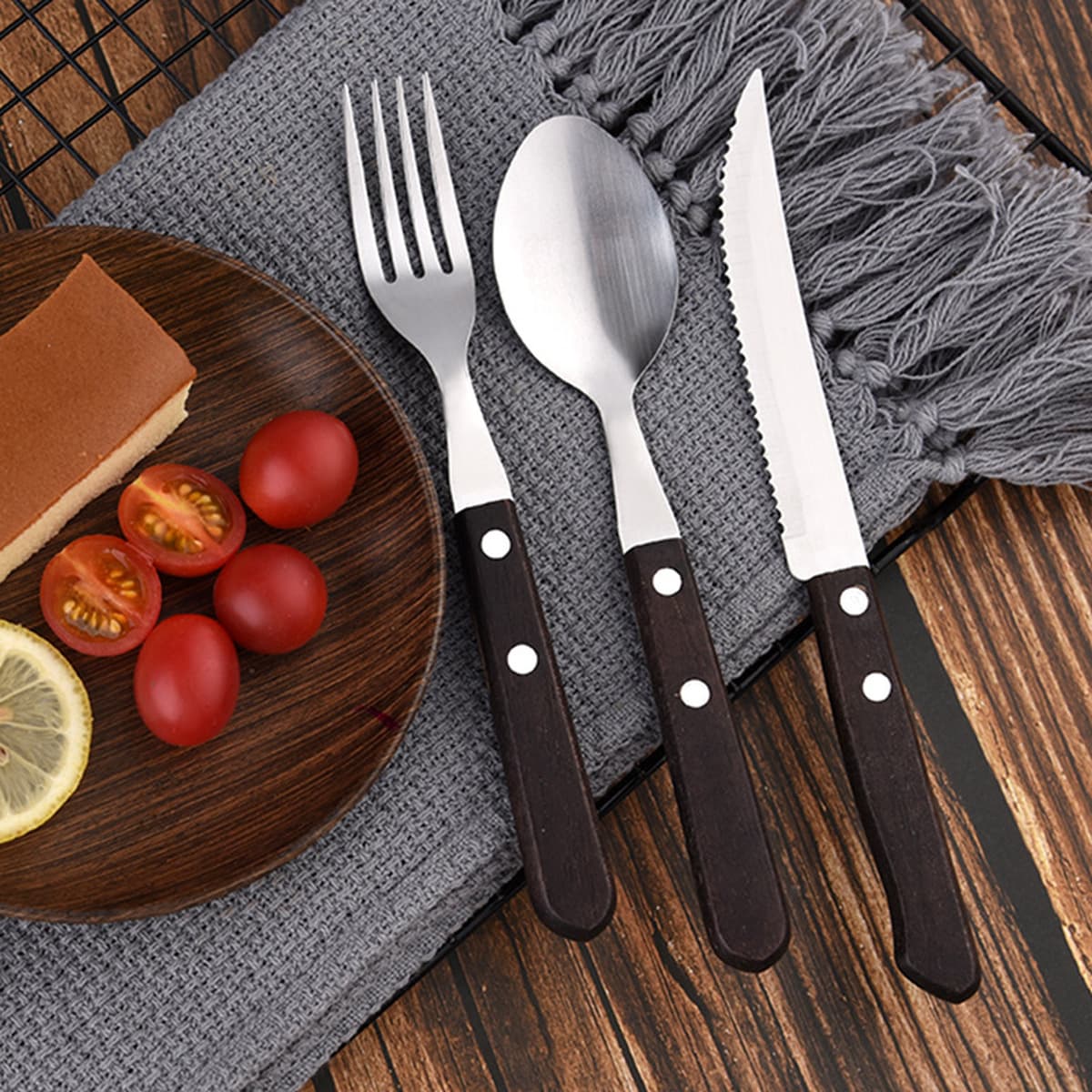 Пятно-бревна из нержавеющей стали маленькая ложка говяжий нож для ворса