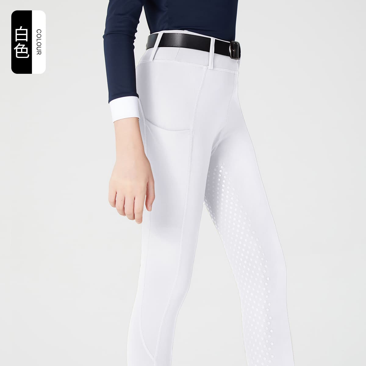 Детские бриджи для верховой езды белые, одежда для соревнований по конному спорту, силиконовые карманы, высокая талия,...