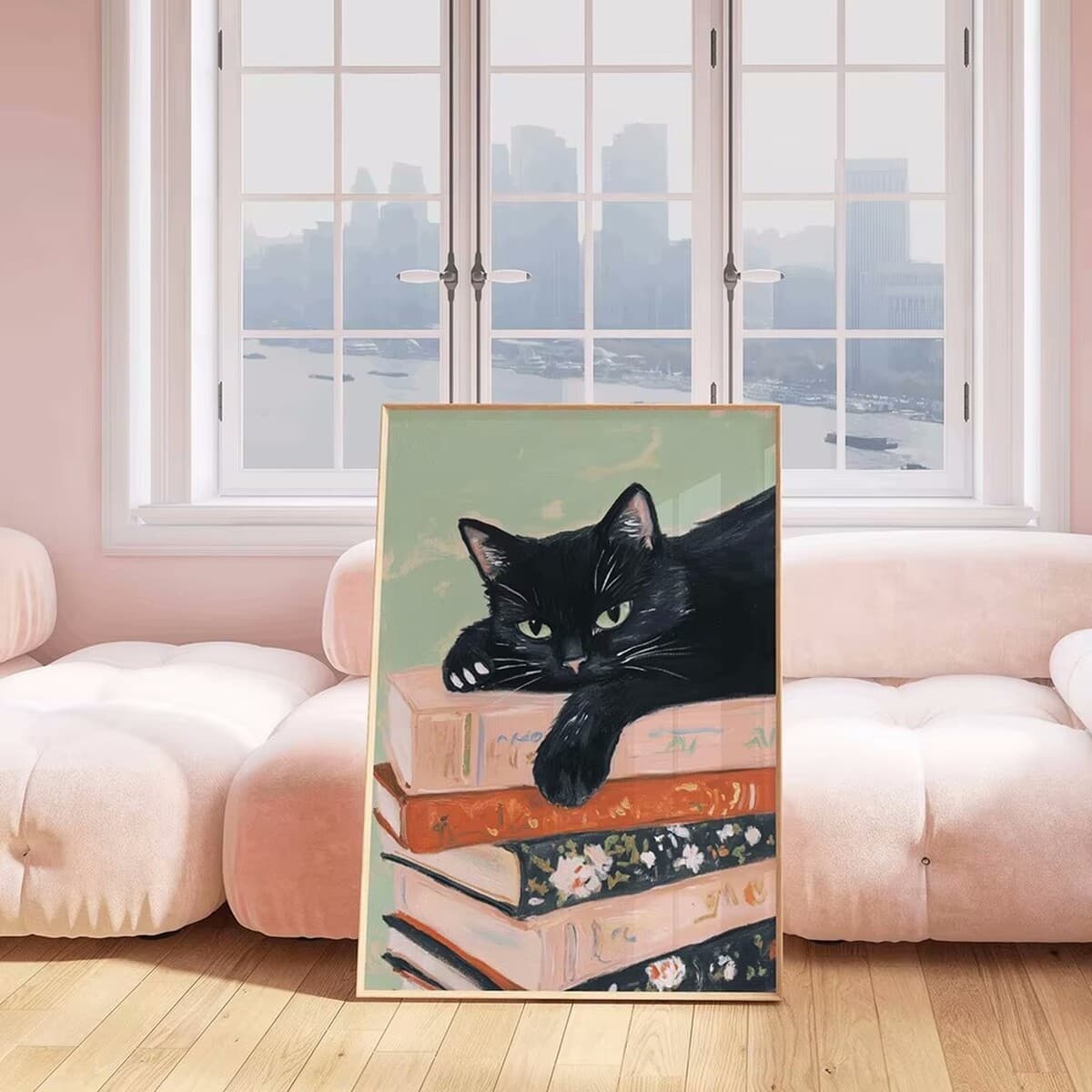 Трансграничный взрыв Черная кошка книга энтузиастов плакат настенное искусство печать холст роспись сложенные книги животных...