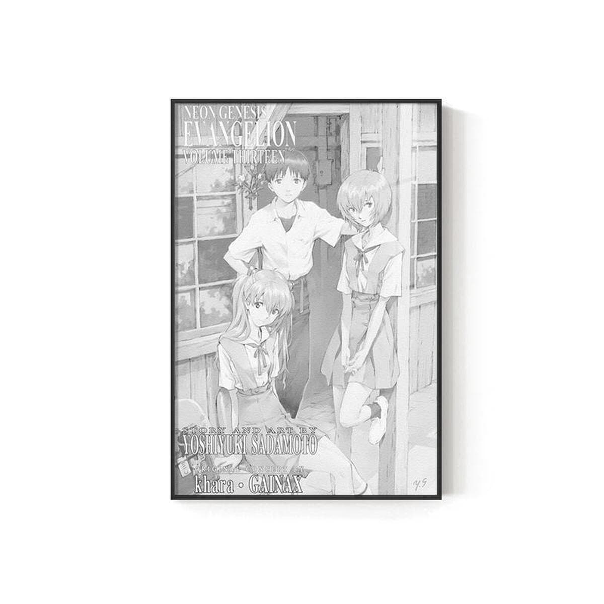 EVA Черно-белый комический плакат Декоративная роспись киберспорт комната кабинет спальня декоративная стена Евангелион...