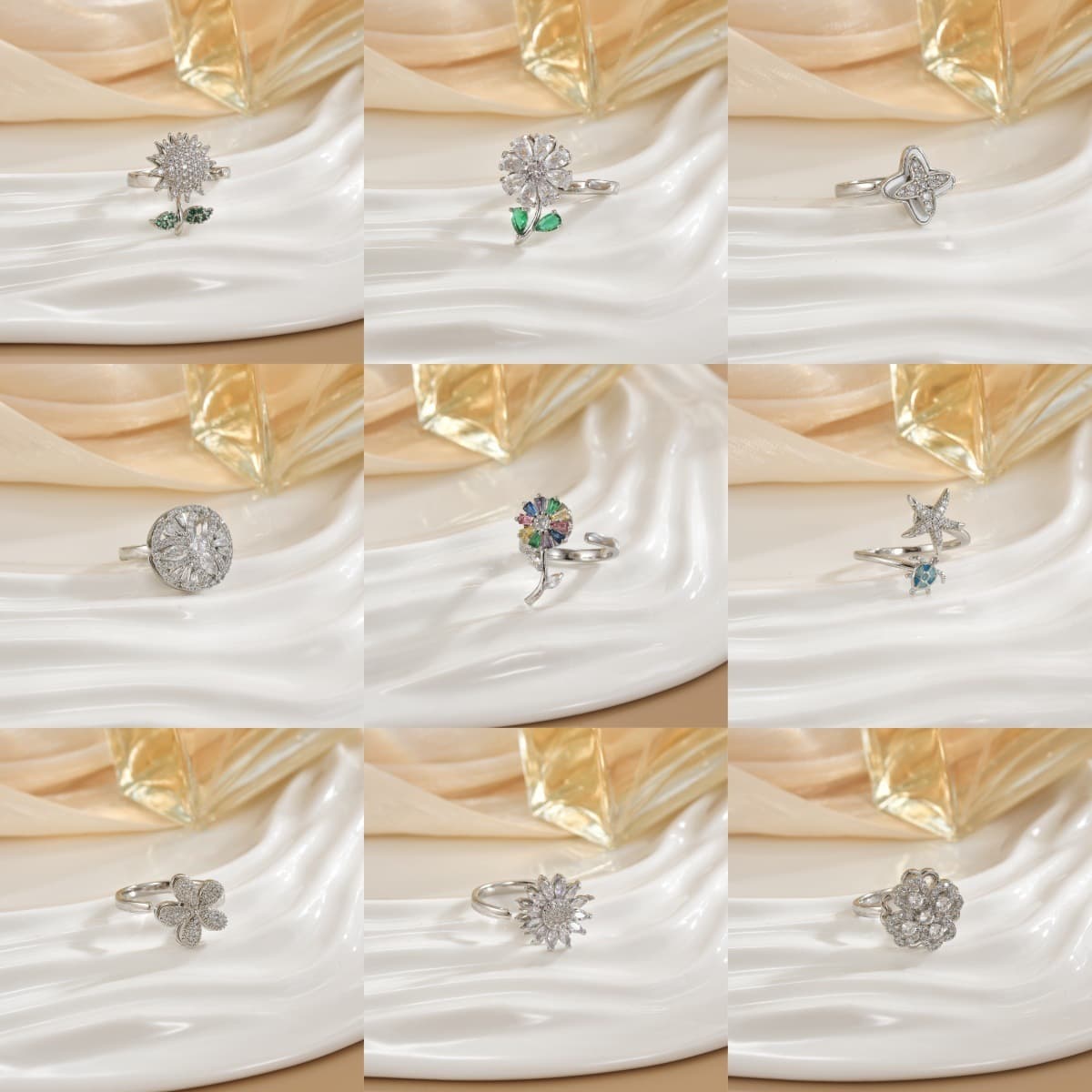 Вращающееся кольцо в европейском и американском стиле для женщин с микроинкрустацией цирконом, элегантное и изысканное,...