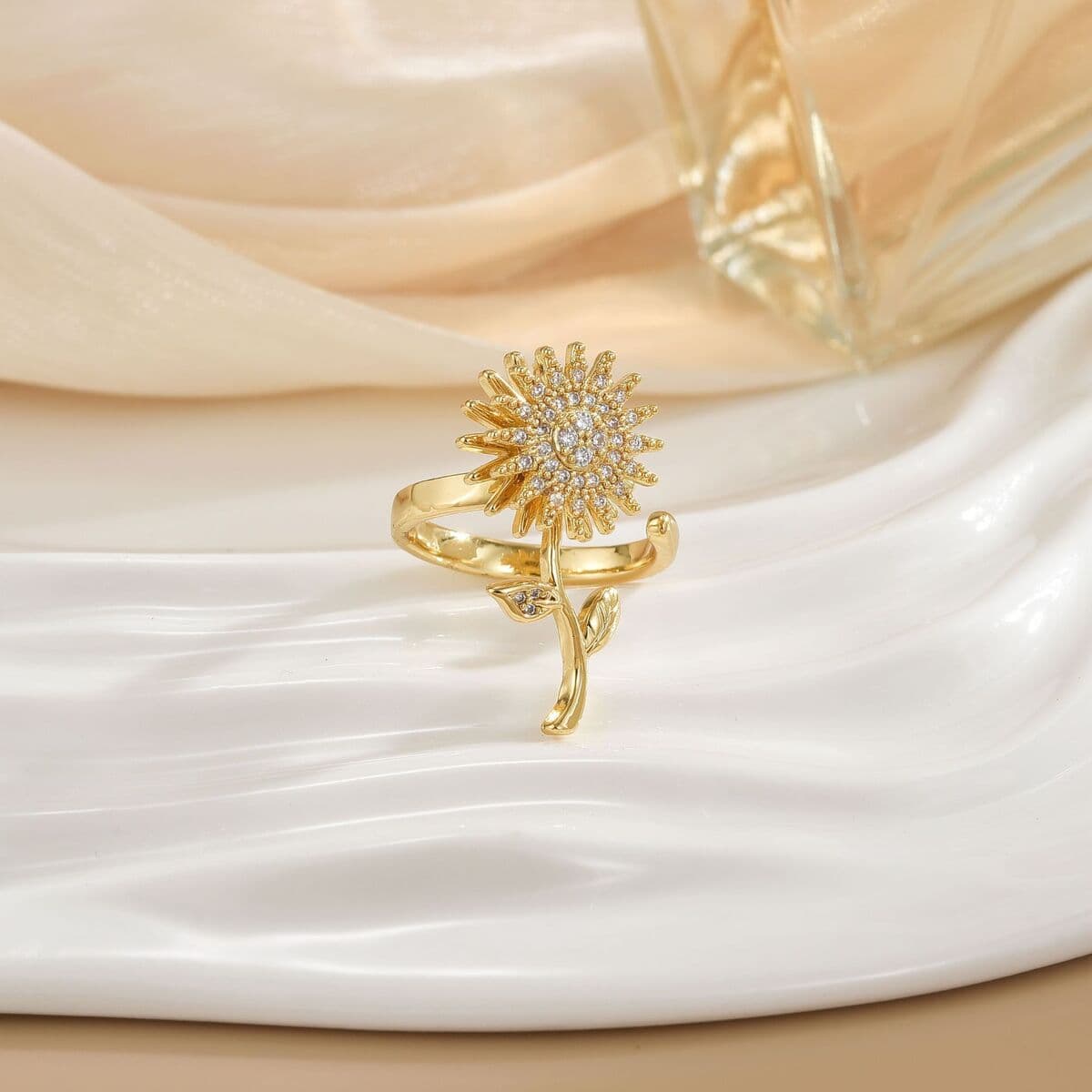 Вращающееся кольцо в европейском и американском стиле для женщин с микроинкрустацией цирконом, элегантное и изысканное,...