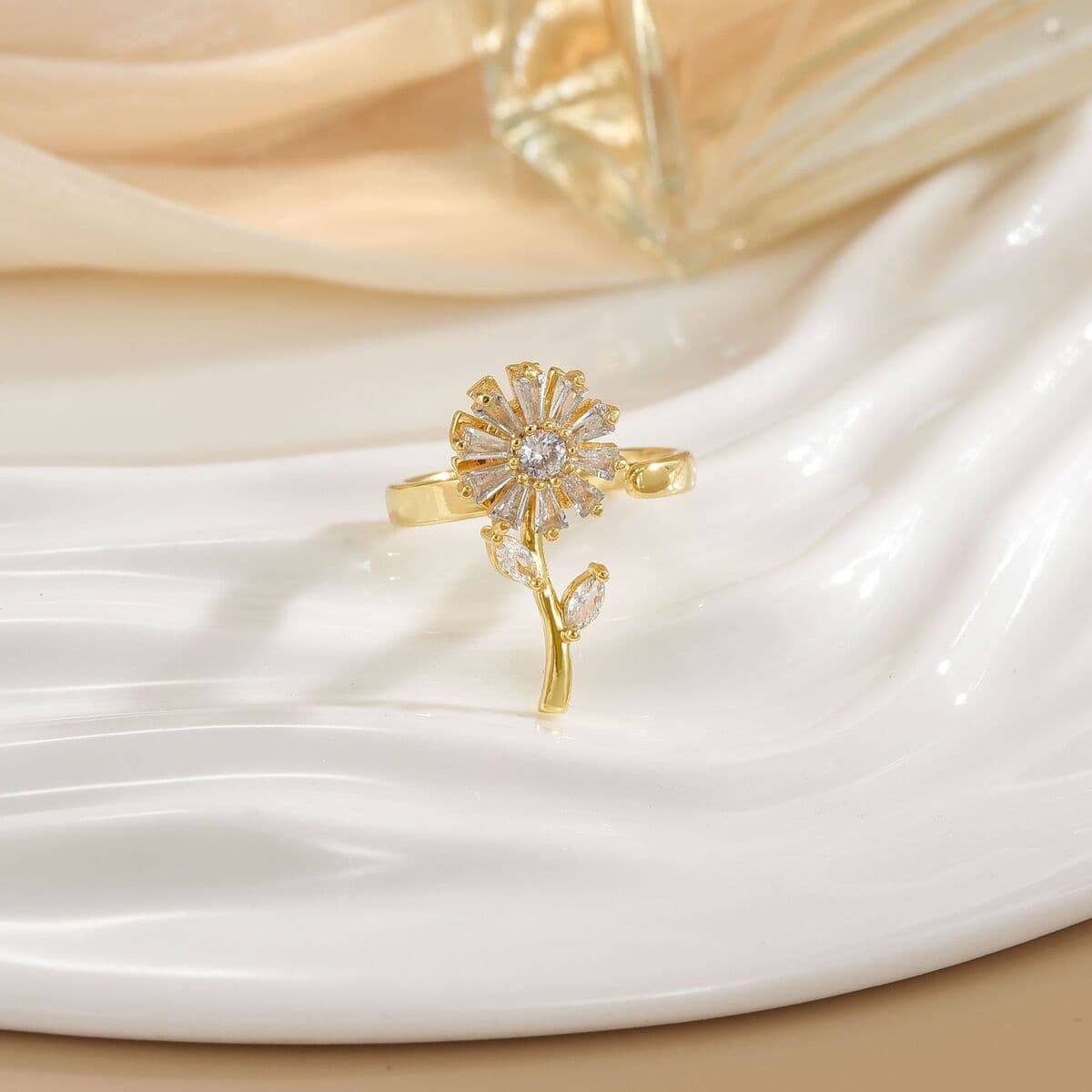 Вращающееся кольцо в европейском и американском стиле для женщин с микроинкрустацией цирконом, элегантное и изысканное,...