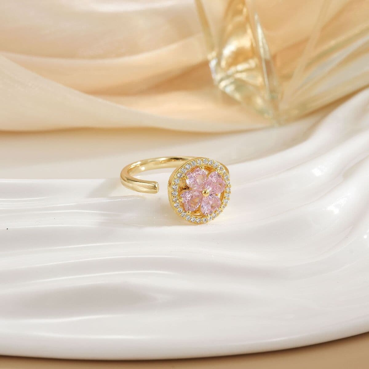 Вращающееся кольцо в европейском и американском стиле для женщин с микроинкрустацией цирконом, элегантное и изысканное,...