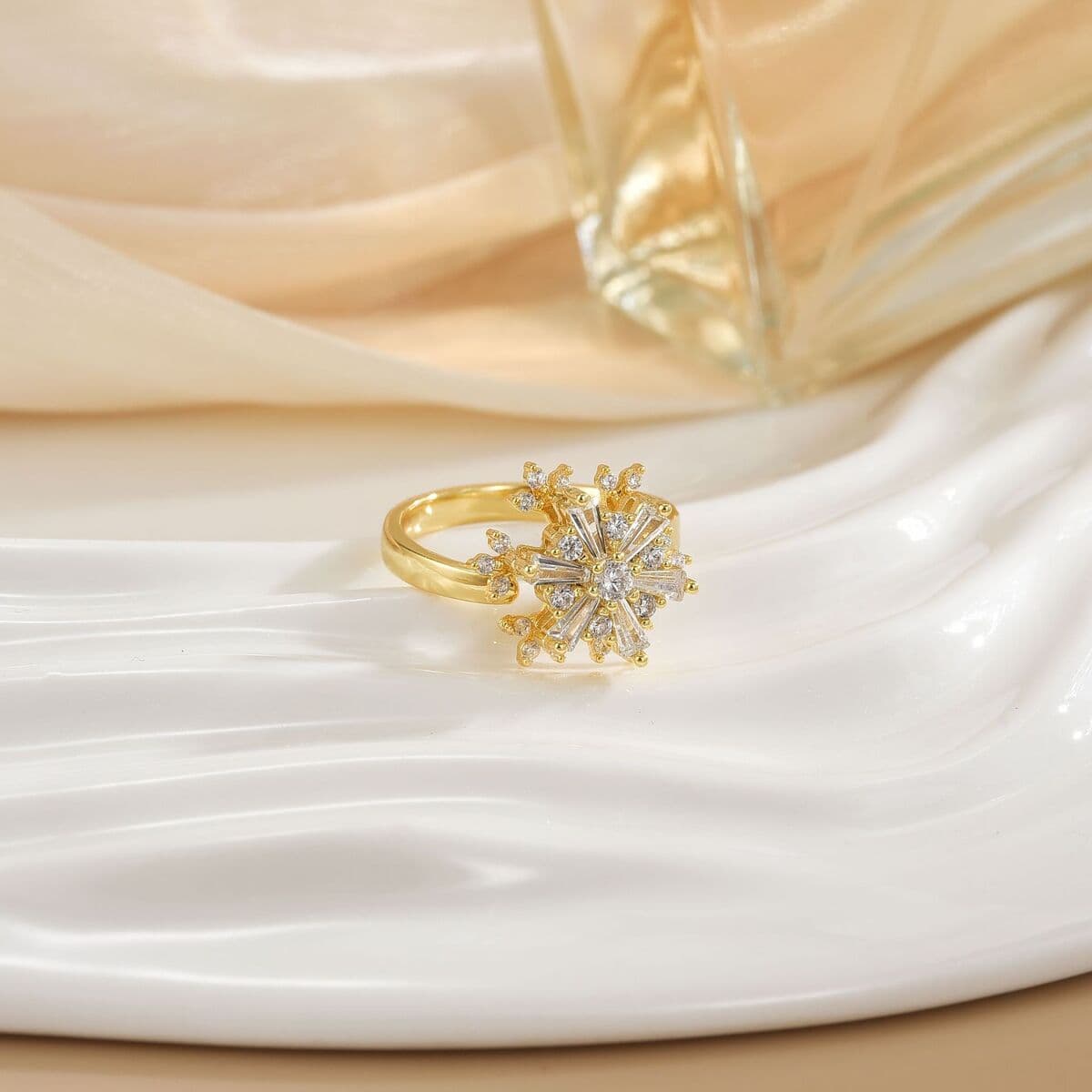 Вращающееся кольцо в европейском и американском стиле для женщин с микроинкрустацией цирконом, элегантное и изысканное,...