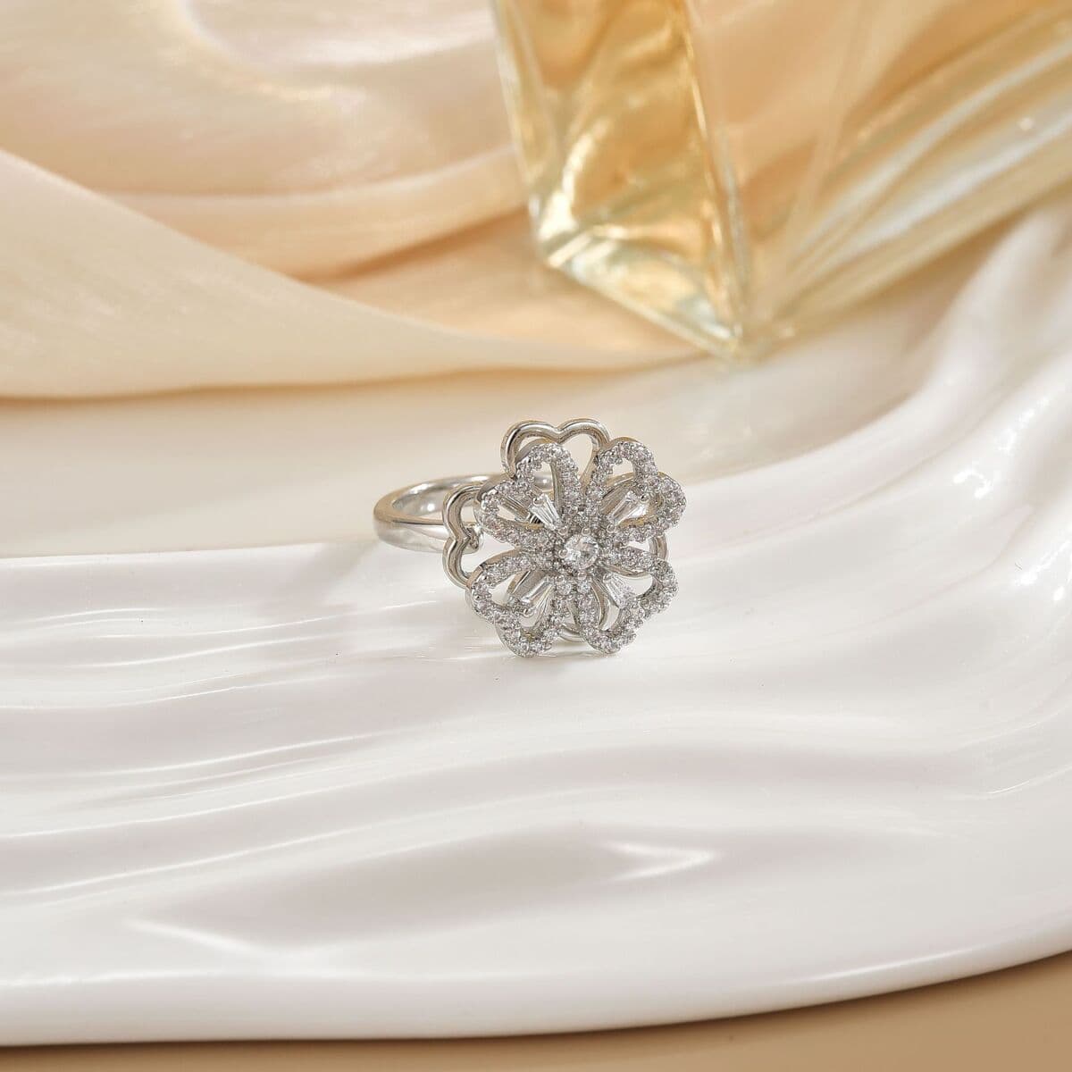 Вращающееся кольцо в европейском и американском стиле для женщин с микроинкрустацией цирконом, элегантное и изысканное,...