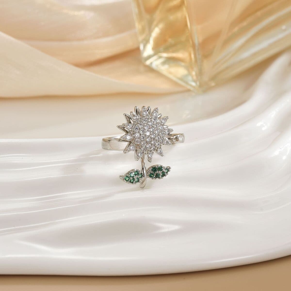 Вращающееся кольцо в европейском и американском стиле для женщин с микроинкрустацией цирконом, элегантное и изысканное,...