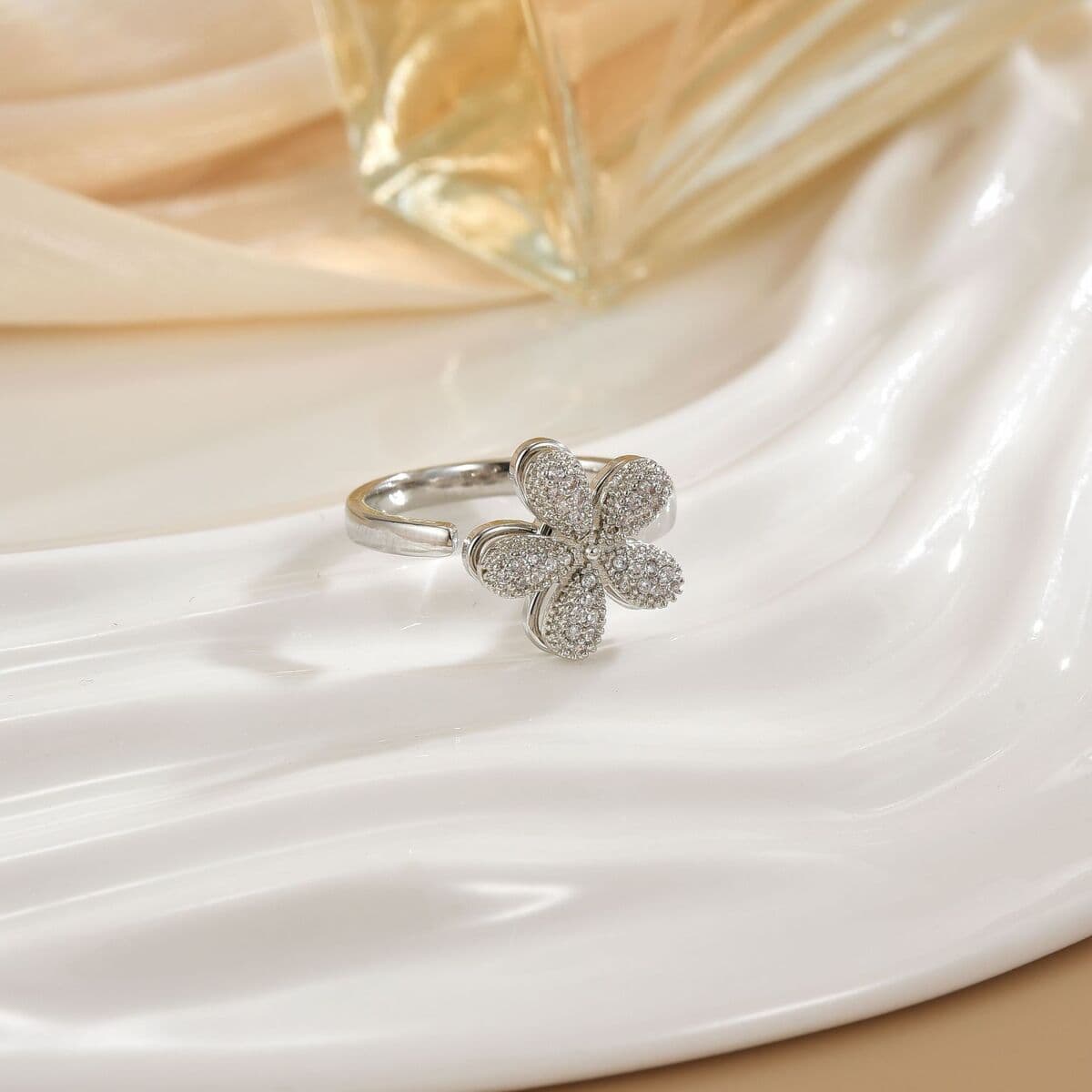 Вращающееся кольцо в европейском и американском стиле для женщин с микроинкрустацией цирконом, элегантное и изысканное,...