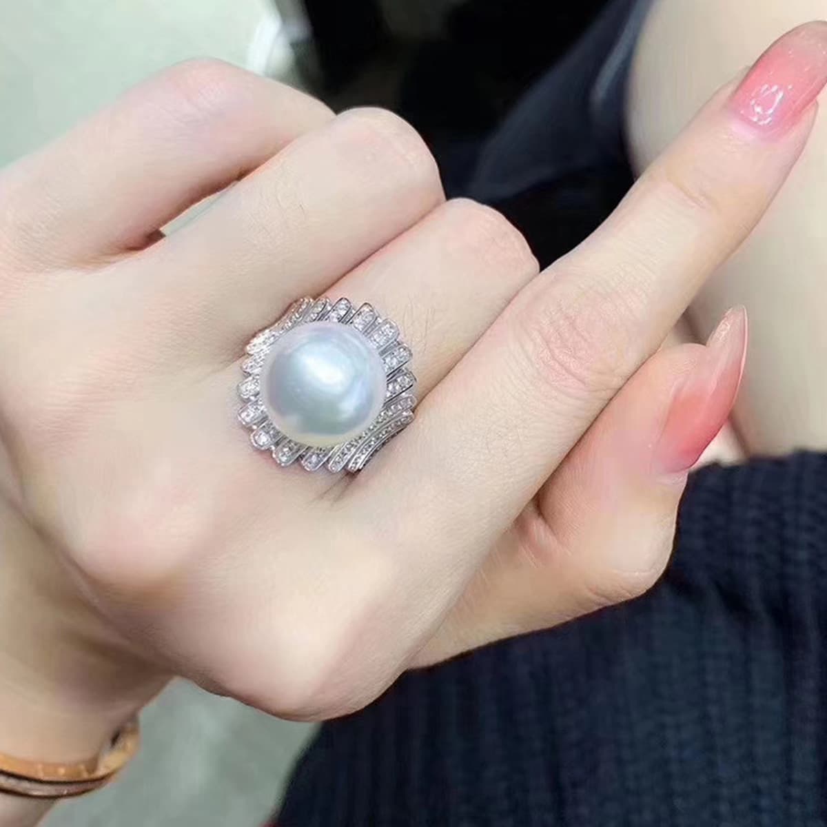 DIY ювелирные аксессуары S925 стерлингового серебра жемчужное кольцо пустой держатель великолепный ретро кольцо держатель...