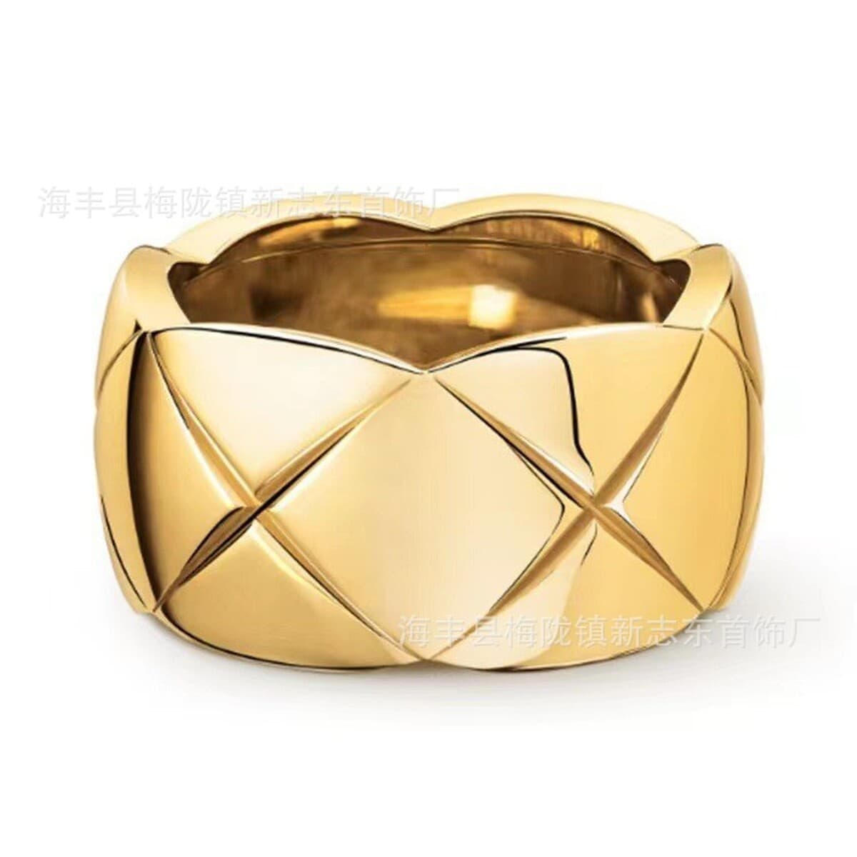 Xiangjia Высокая версия Узкая версия Широкая версия Кольцо на палец с покрытием из 18-каратного золота Коко Ромб без сверла...