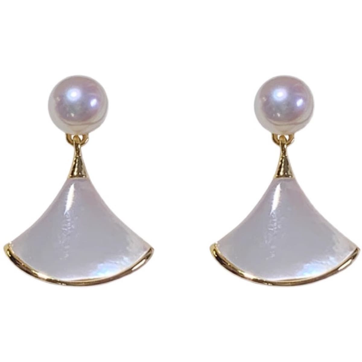 Французский натуральный жемчуг веерообразный натуральный моллюсков серьги нишевые дизайн высокого уровня чувство серьги...