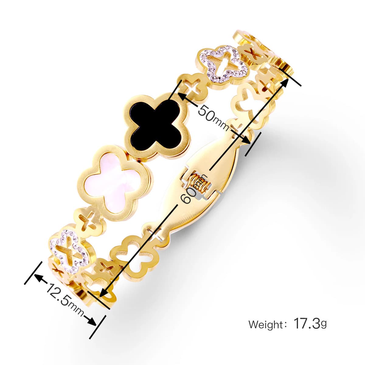 Женский браслет с четырехлистным клевером, покрытый гальваническим покрытием, не выцветает, экологичный, европейский и...