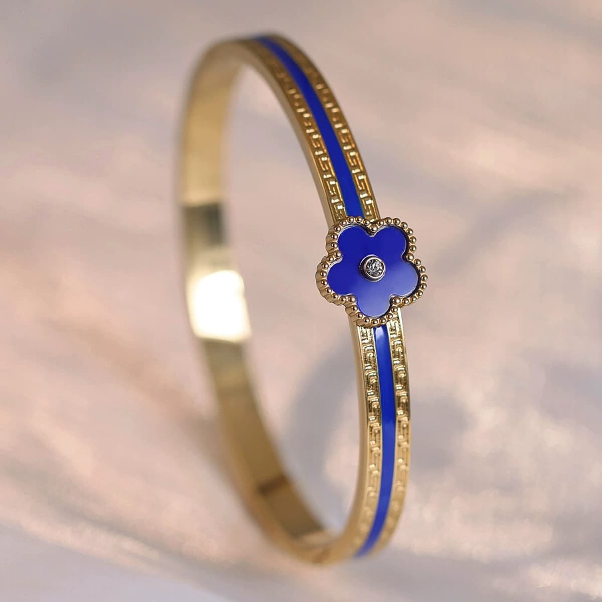 Женский браслет с четырехлистным клевером, покрытый гальваническим покрытием, не выцветает, экологичный, европейский и...