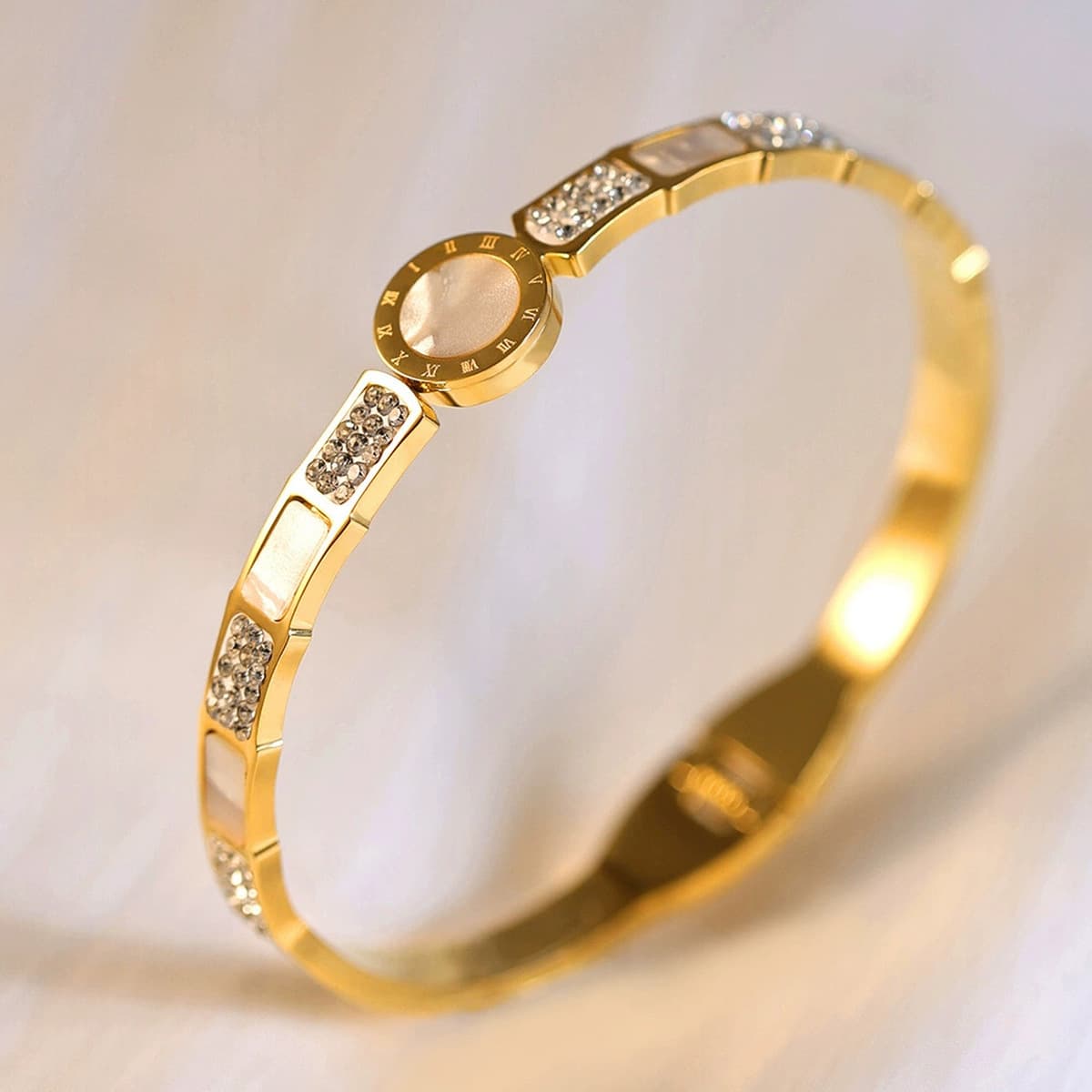 Женский браслет с четырехлистным клевером, покрытый гальваническим покрытием, не выцветает, экологичный, европейский и...