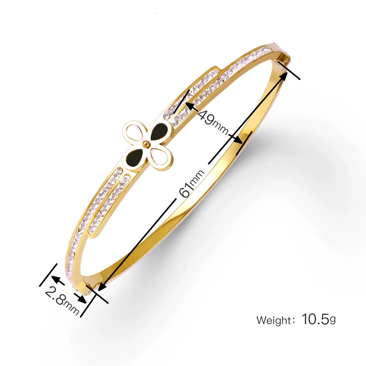 Женский браслет с четырехлистным клевером, покрытый гальваническим покрытием, не выцветает, экологичный, европейский и...