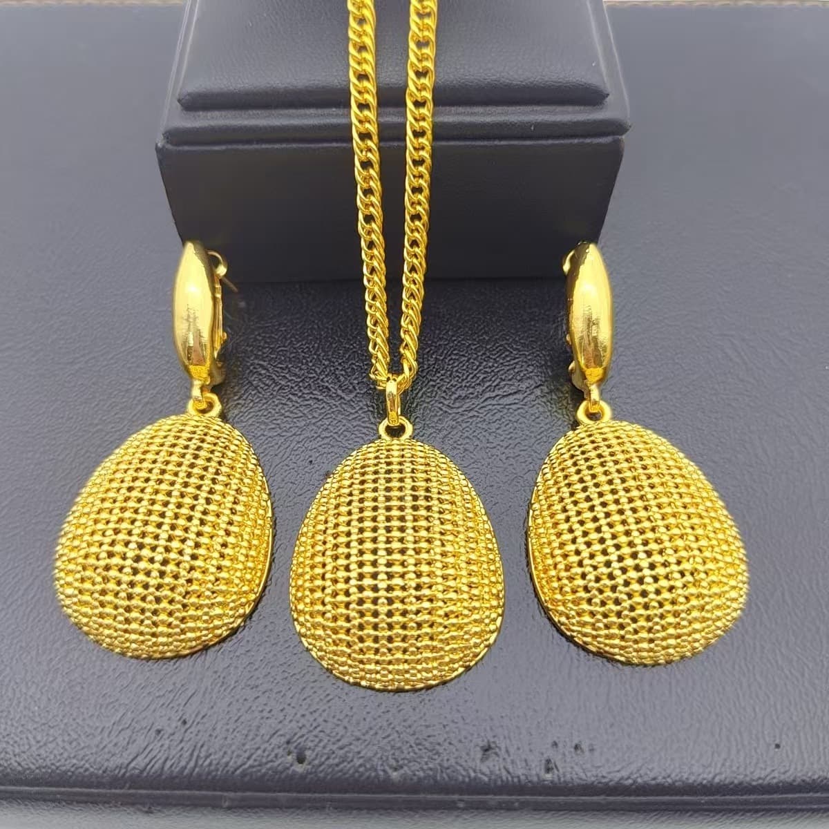 24K позолоченные две части медные ювелирные изделия костюм Индия Дубай ювелирные изделия песок Золото Витая Геометрия...