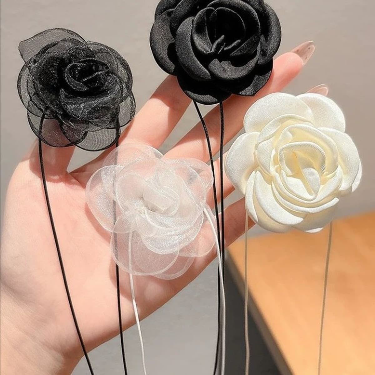 Роза ожерелье choker с шейкой черный цветок воротник шейный ремень с камелией шея аксессуар шея шея шея шнуровка