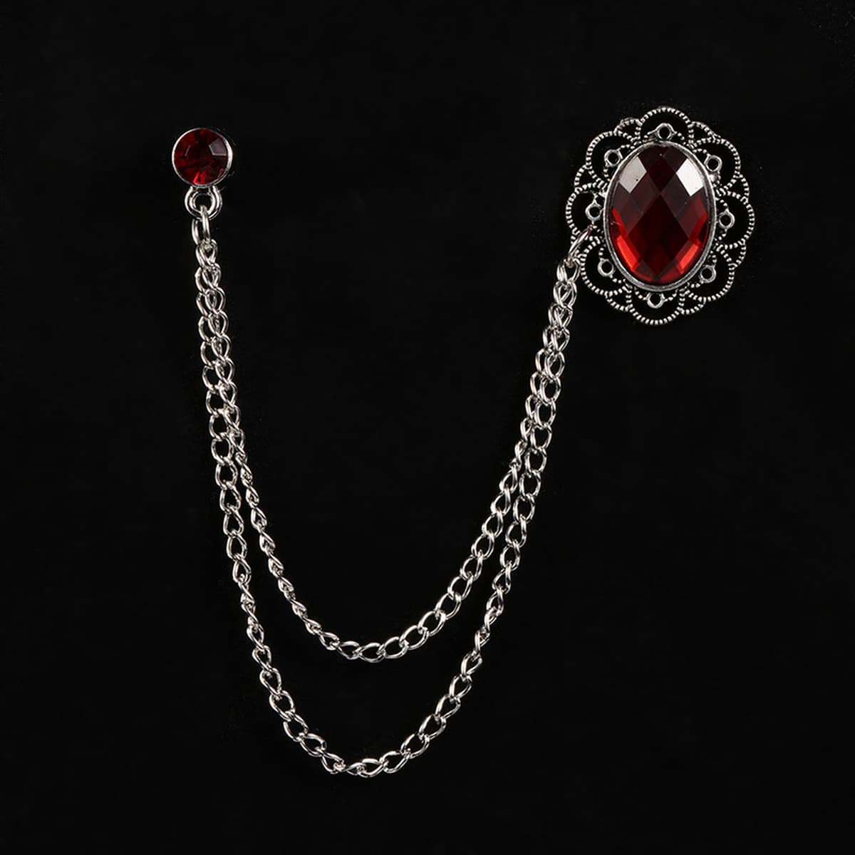 Зимний новый модный рубиновый свитер цепочка броши темперамент элегантный коктейльный костюм дикий корсаж