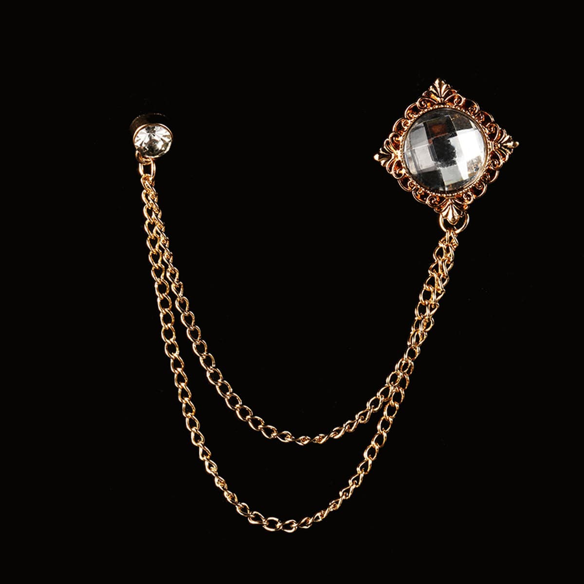 Зимний новый модный рубиновый свитер цепочка броши темперамент элегантный коктейльный костюм дикий корсаж