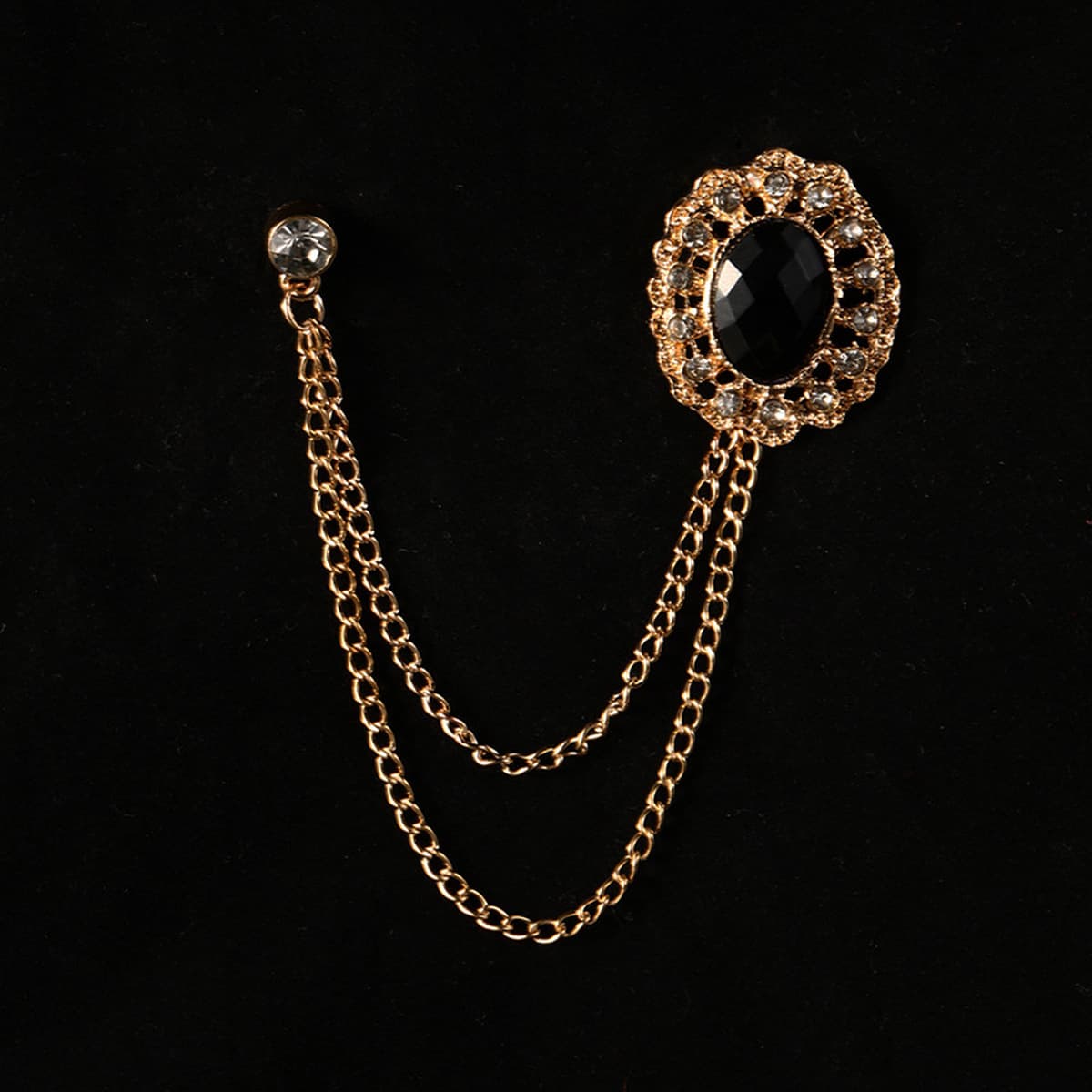 Зимний новый модный рубиновый свитер цепочка броши темперамент элегантный коктейльный костюм дикий корсаж