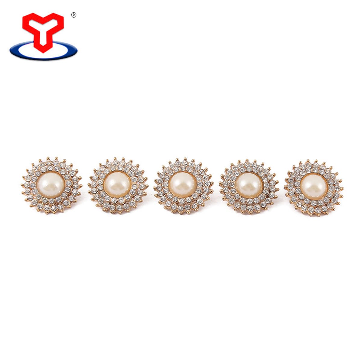 Круглые кнопки сплава диаманта жемчуга аксессуары одежды одевают элегантные изготовители кнопки глаза диаманта оптом