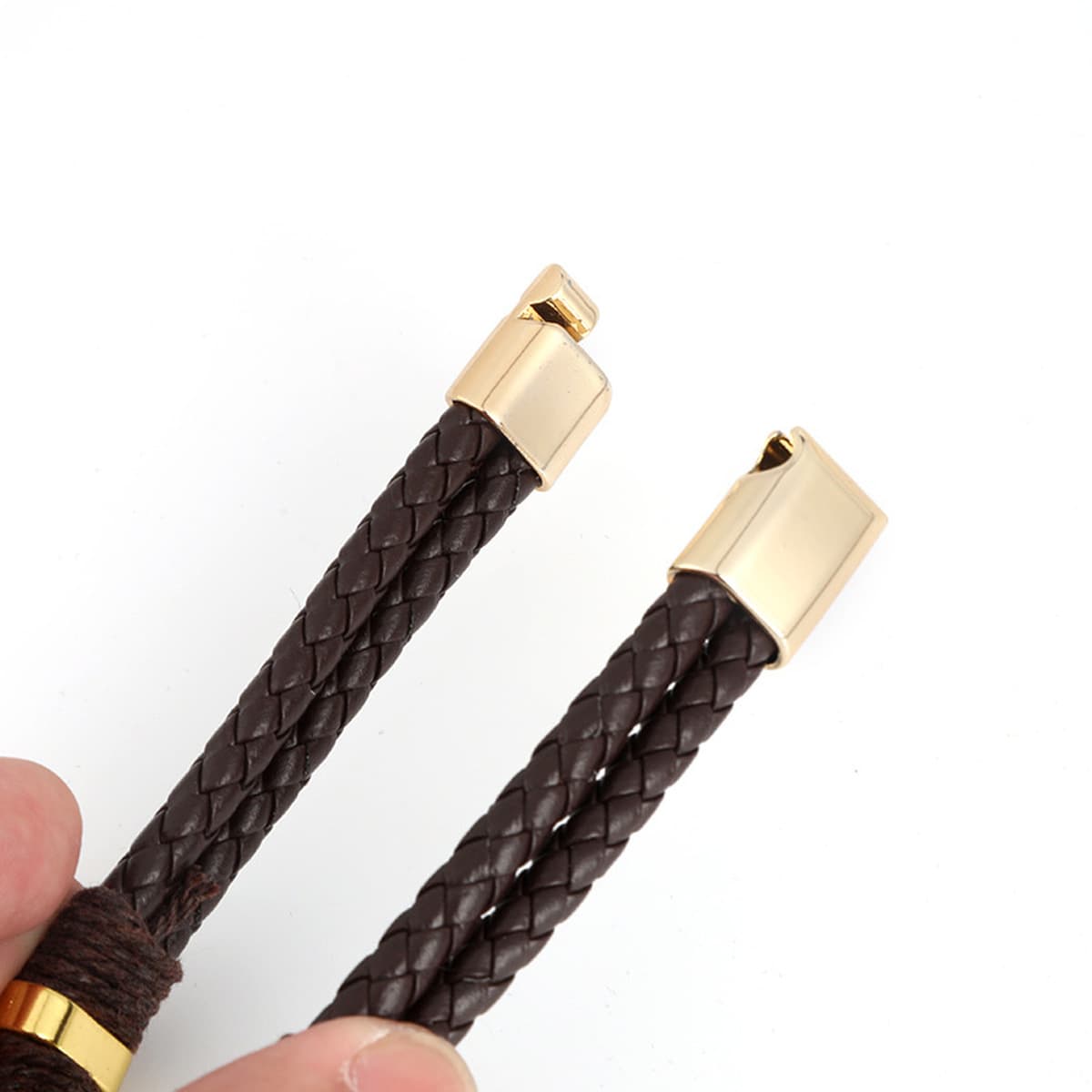 Трансграничный браслет, двухслойный винтажный кожаный браслет, браслет из сплава и телячьей кожи, плетеный браслет, мужской...