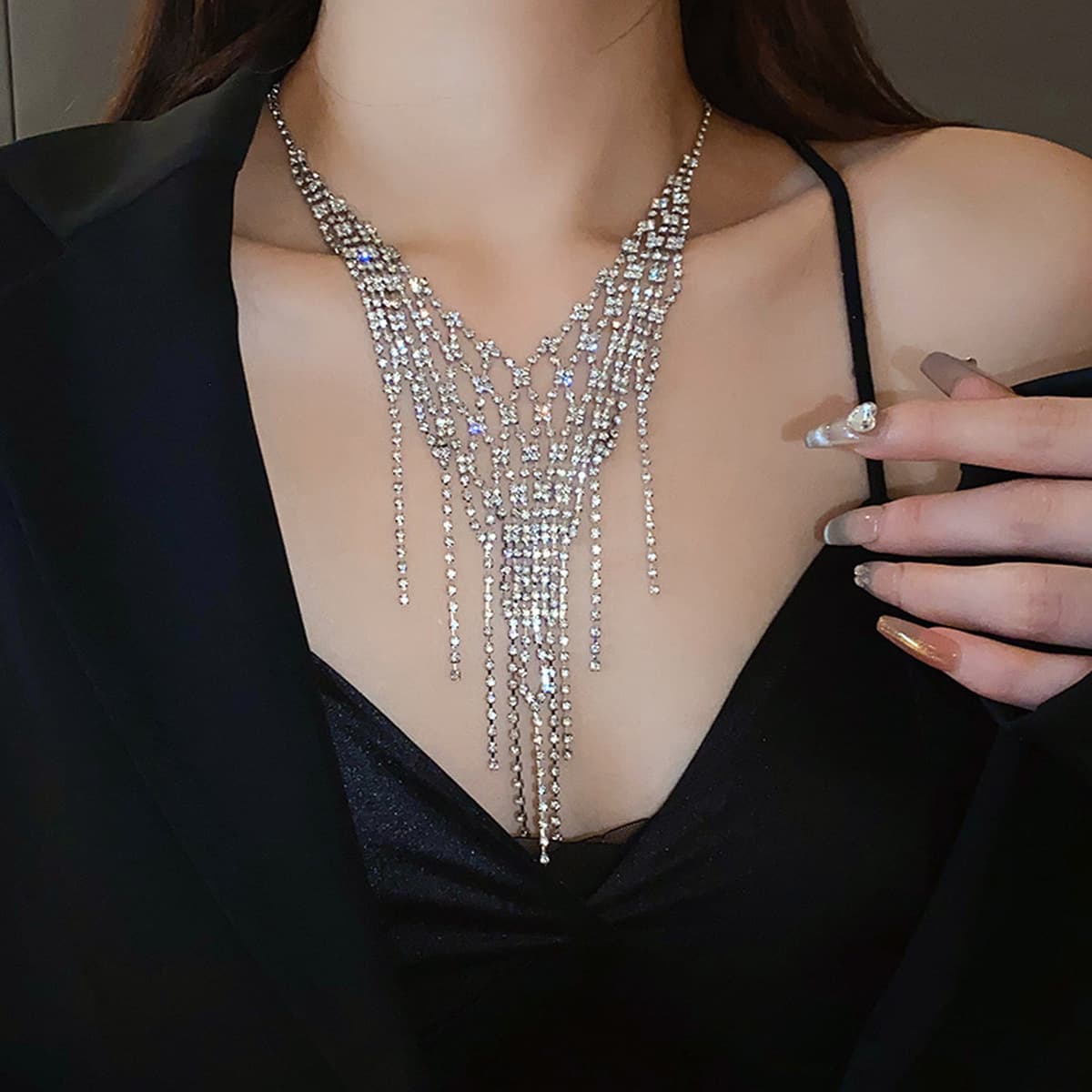 Циркон Капля воды колье ожерелье легкая Роскошная ниша высокое чувство воротник осень и зима платье Универсальный...