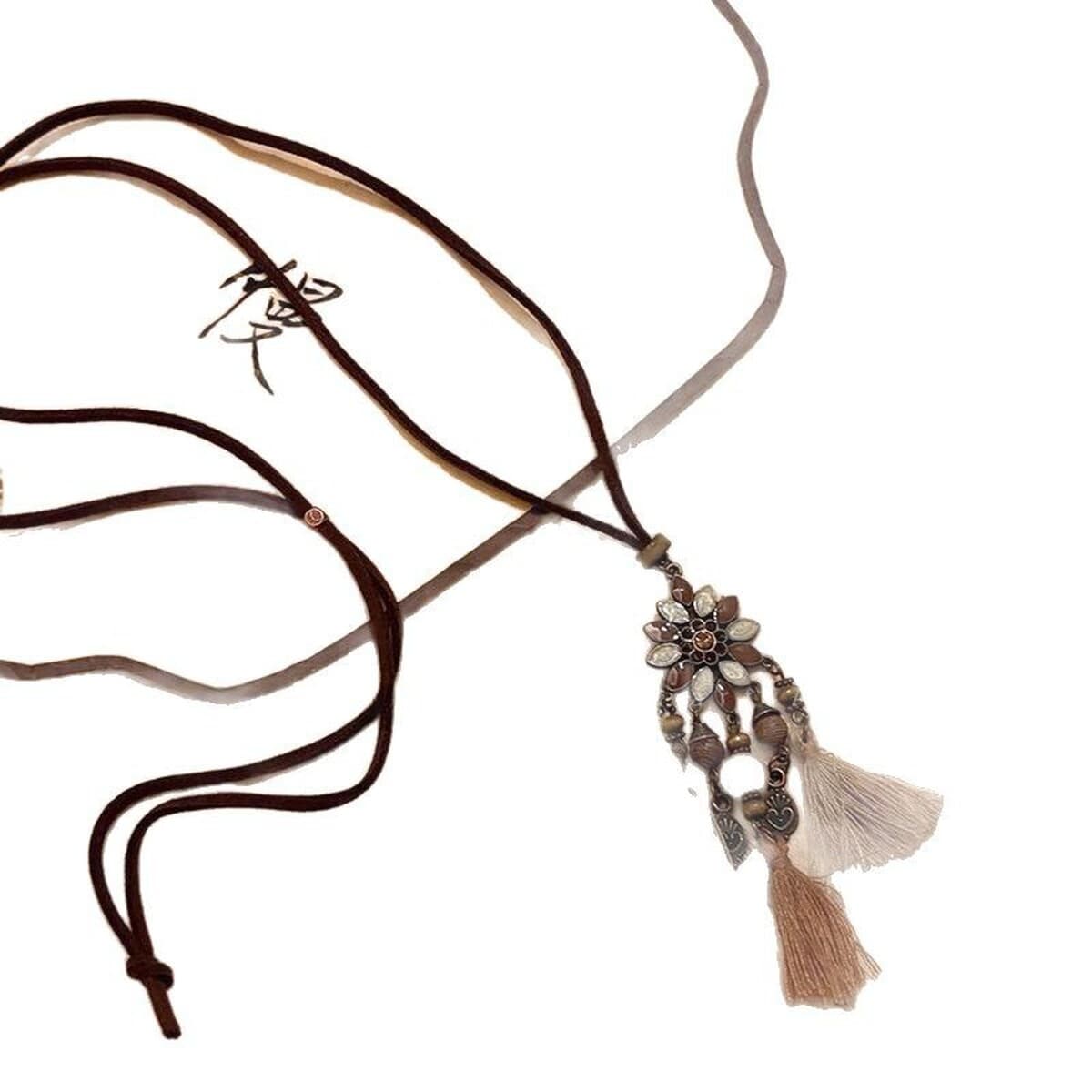 Богемное ретро керамическое ожерелье для женщин, новый китайский стиль, экзотический этнический стиль, высококачественная...