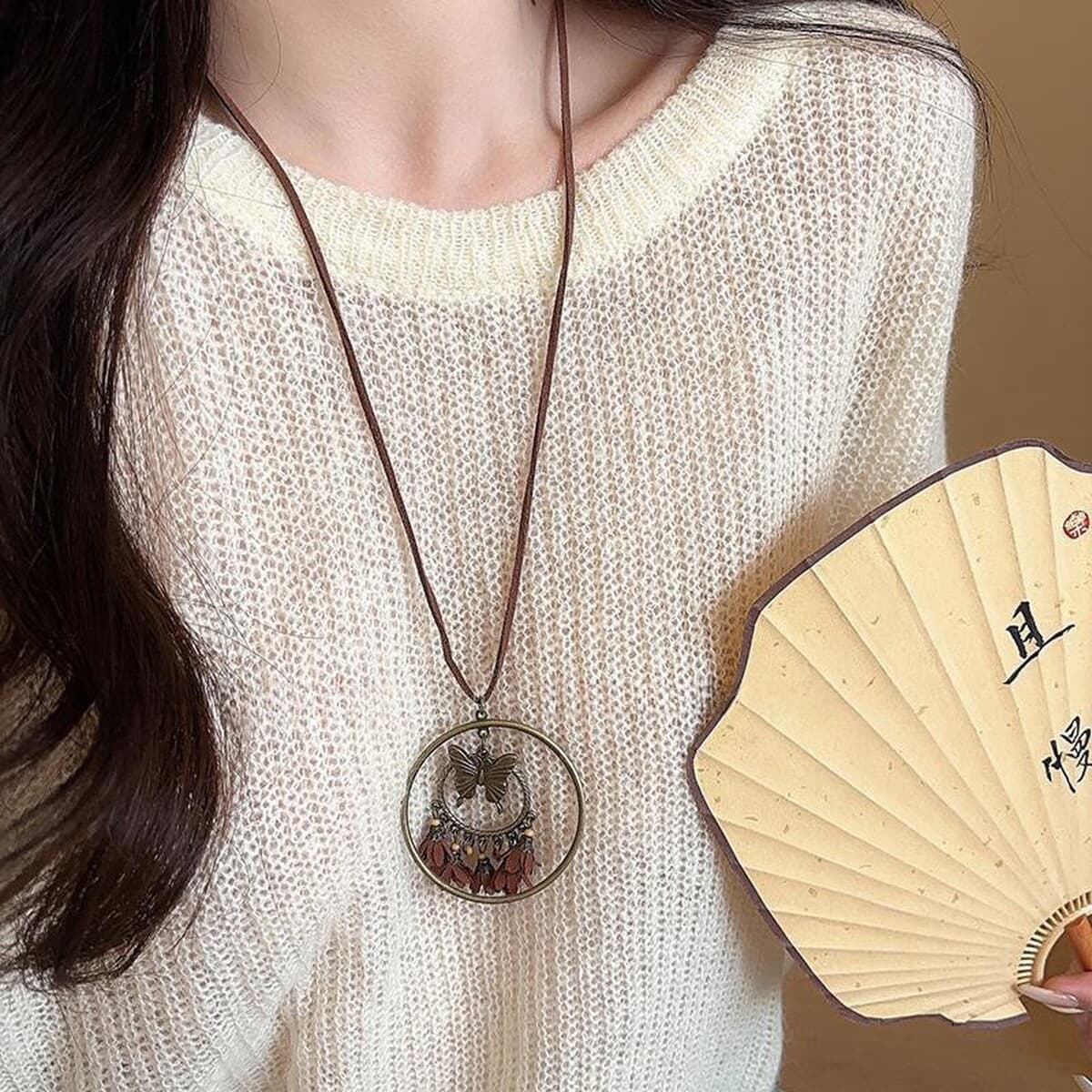 Богемное ретро керамическое ожерелье для женщин, новый китайский стиль, экзотический этнический стиль, высококачественная...