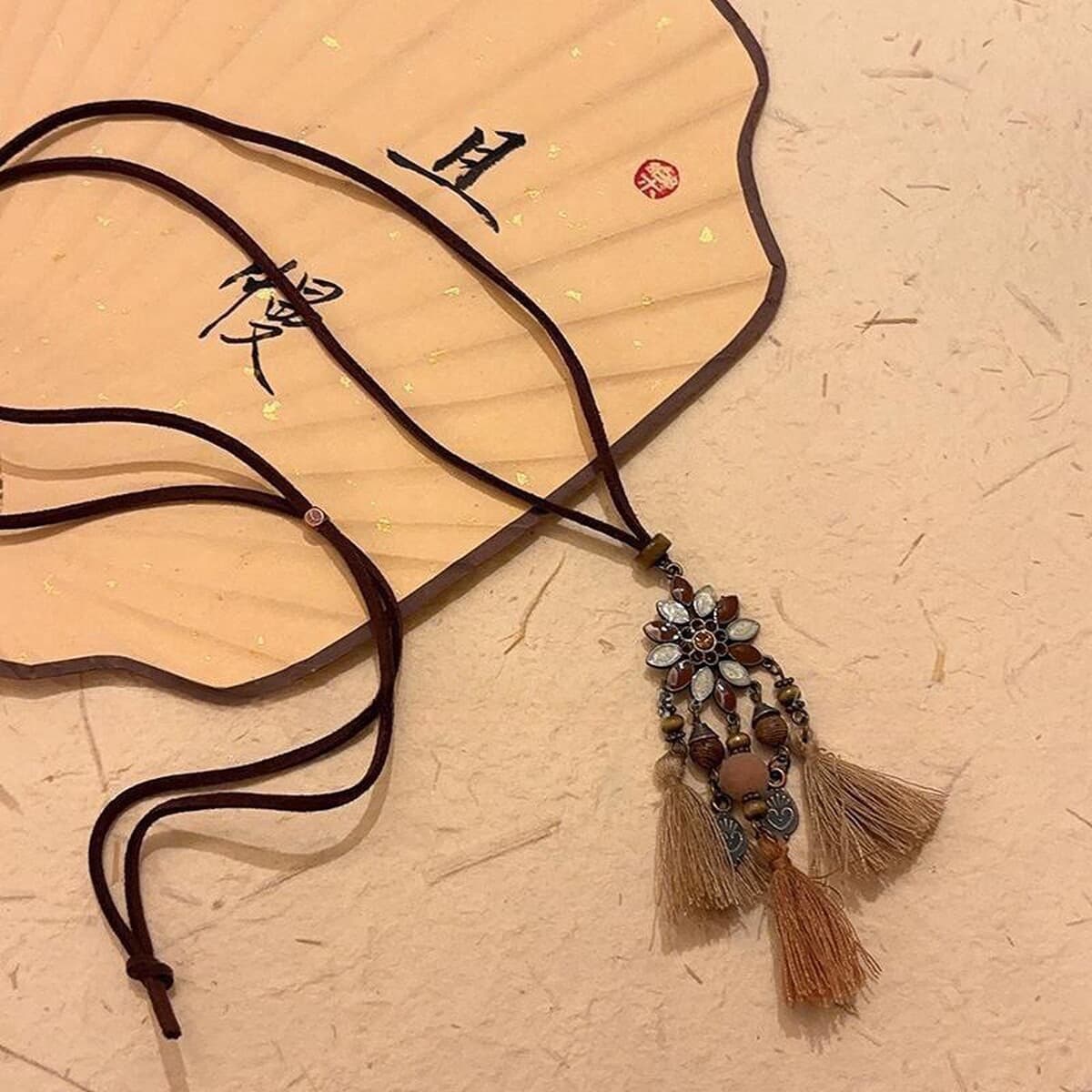 Богемное ретро керамическое ожерелье для женщин, новый китайский стиль, экзотический этнический стиль, высококачественная...