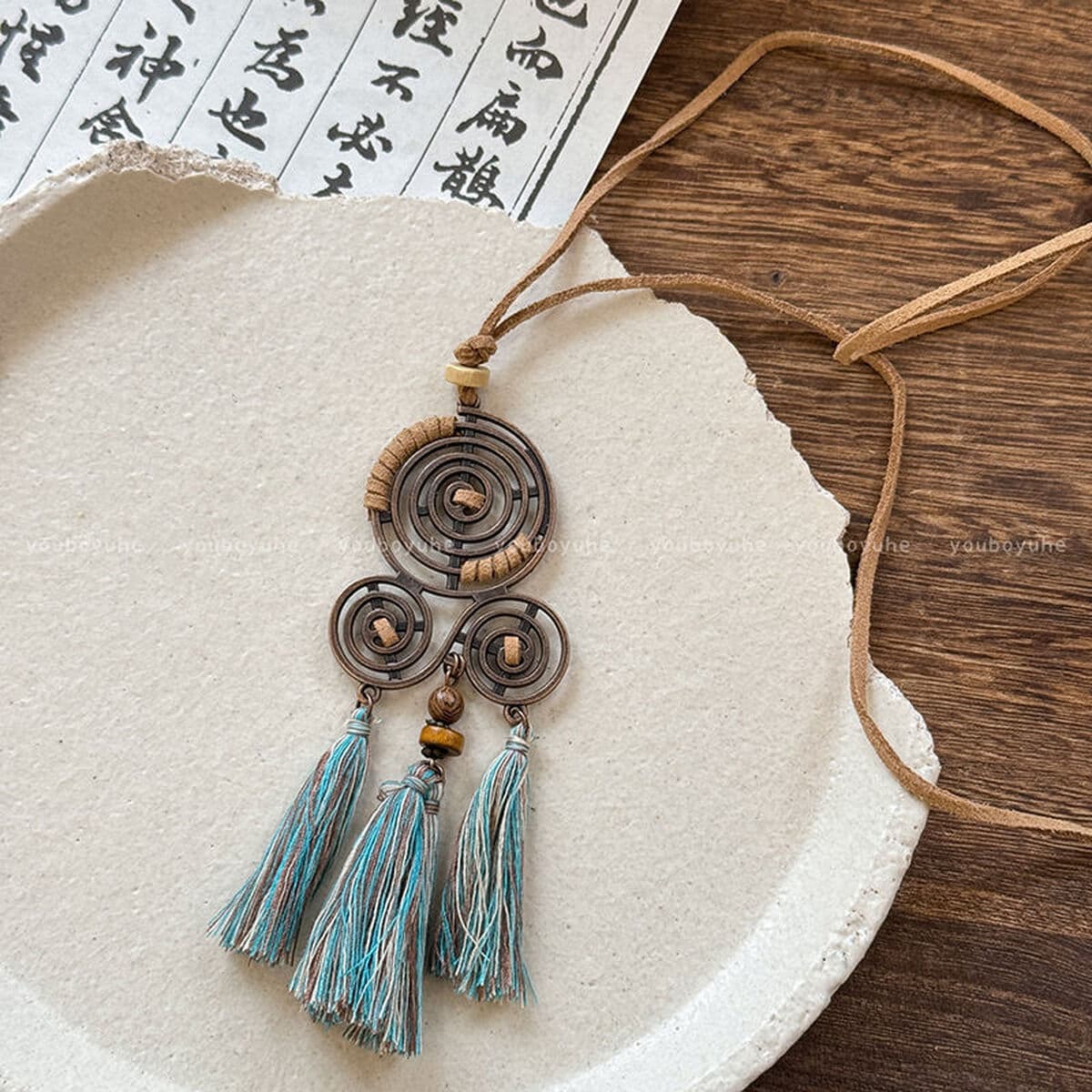 Богемное ретро керамическое ожерелье для женщин, новый китайский стиль, экзотический этнический стиль, высококачественная...