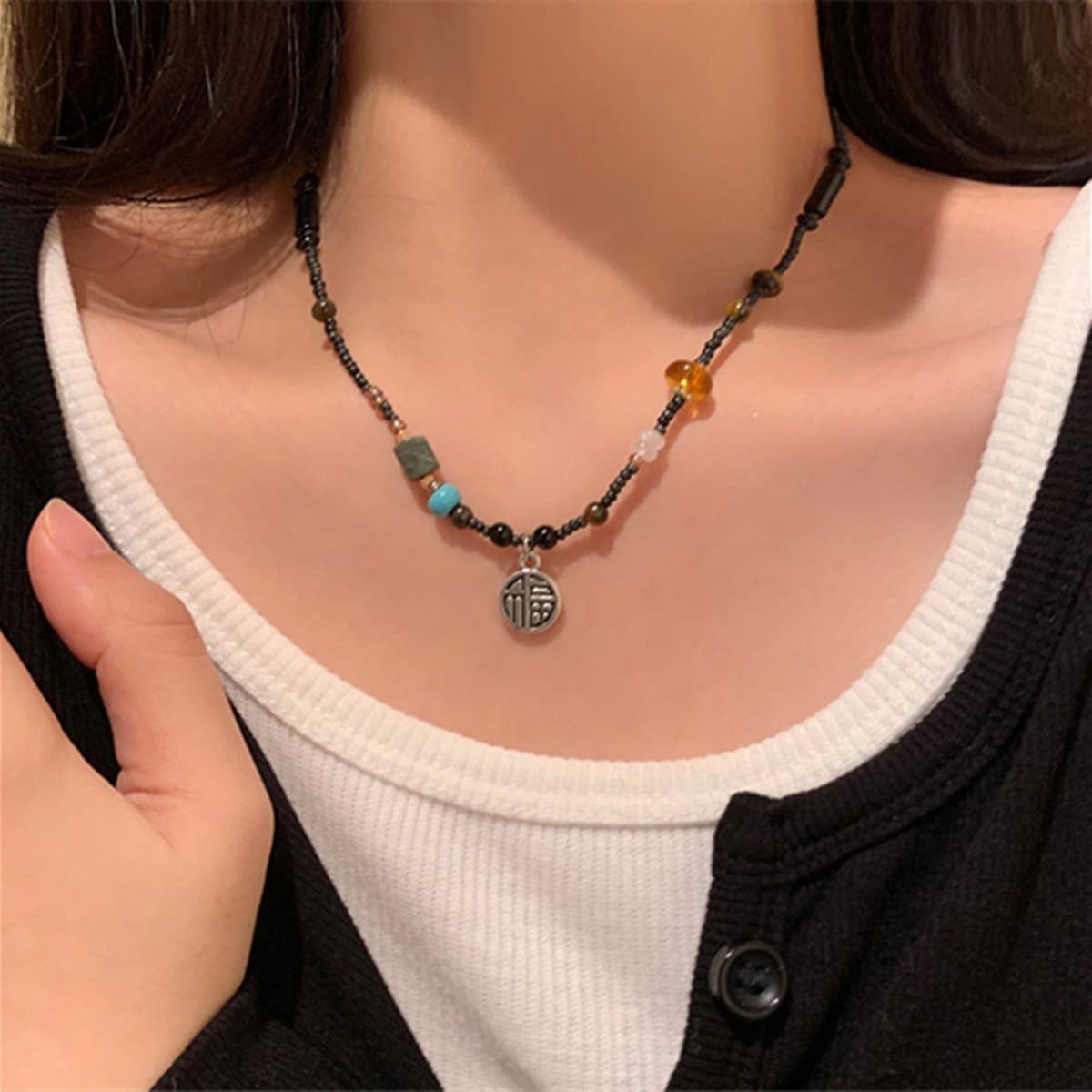 Богемное ретро керамическое ожерелье для женщин, новый китайский стиль, экзотический этнический стиль, высококачественная...
