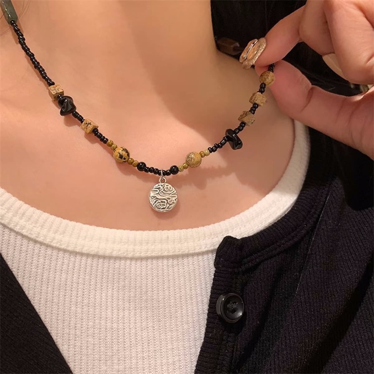 Богемное ретро керамическое ожерелье для женщин, новый китайский стиль, экзотический этнический стиль, высококачественная...