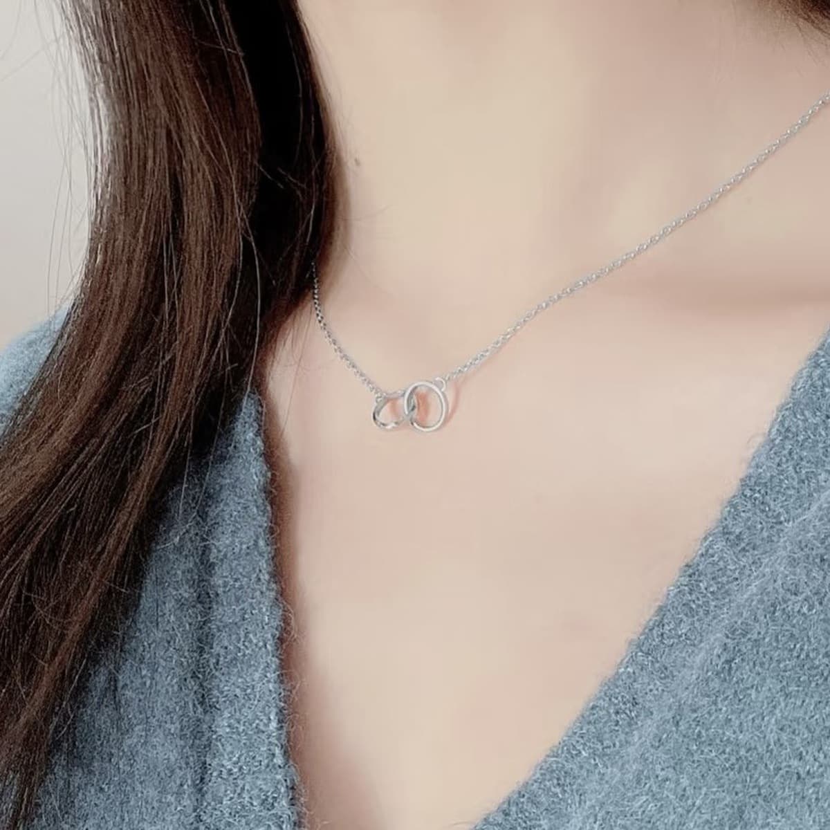 D Home W титановая сталь ожерелье женский 18K розовое золото премиум-класса дизайн пара ожерелье не выцветает