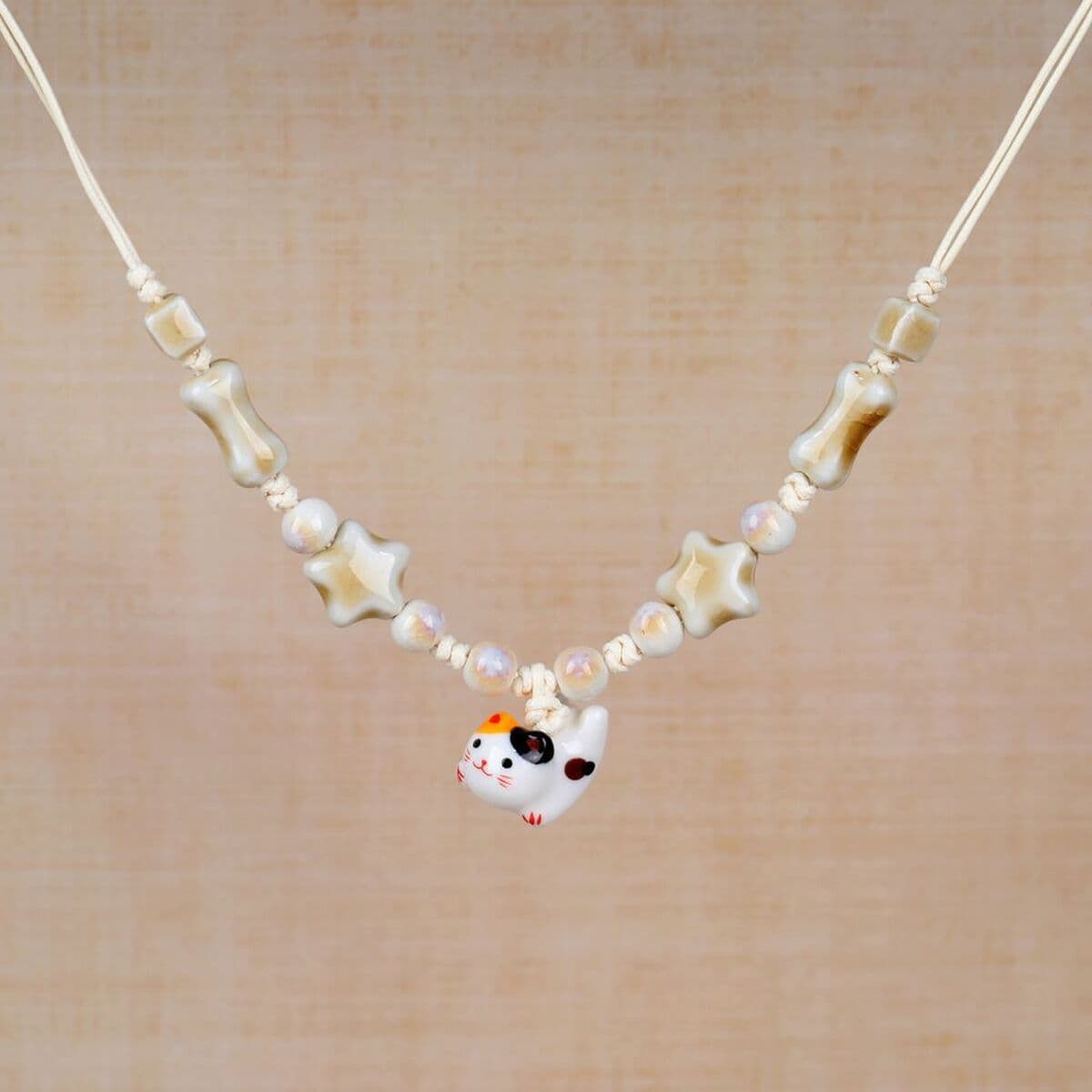 Цзиндэчжэнь Юань Сяохун керамическое ожерелье кошачий серии нишевые китайские милые дикие украшения