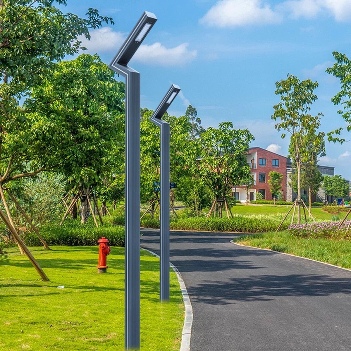 Уличные светильники в форме семерки для садов вилл и жилых районов, водонепроницаемые светильники с боковым свечением на...