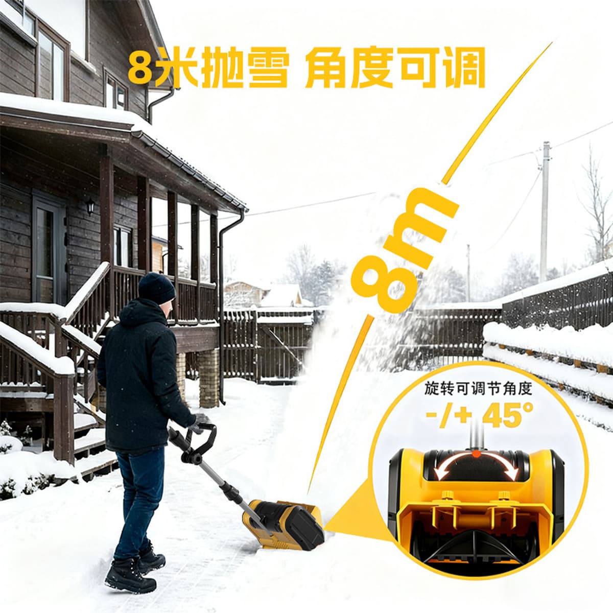 Складной ручной снегоуборщик с литиевым аккумулятором, бесщеточный, для дома и дорог, компактный снегоуборщик для уборки...