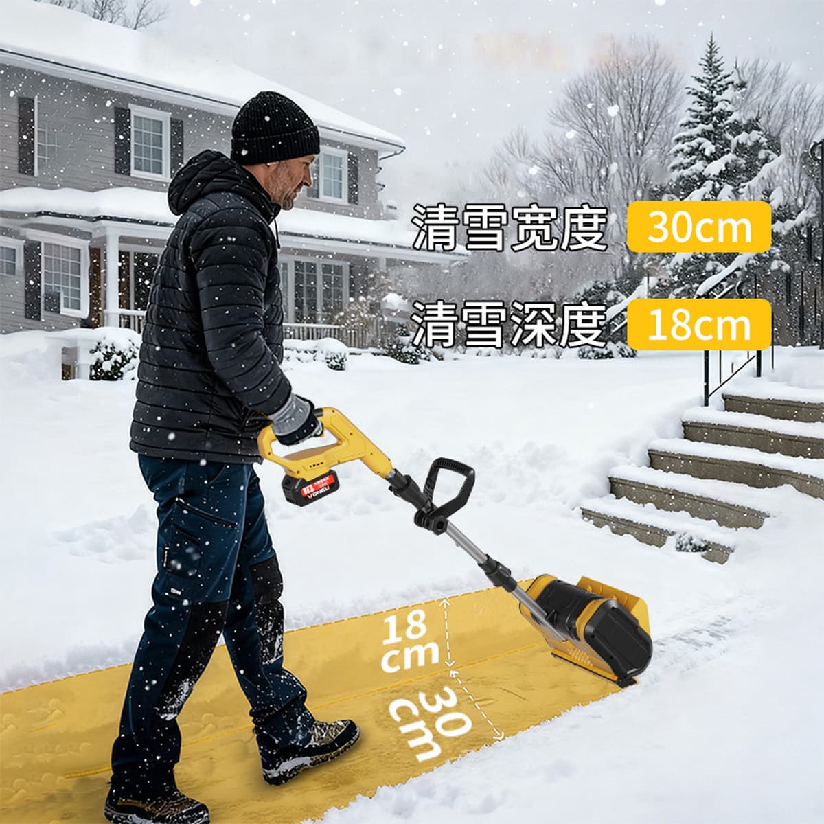 Складной ручной снегоуборщик с литиевым аккумулятором, бесщеточный, для дома и дорог, компактный снегоуборщик для уборки...