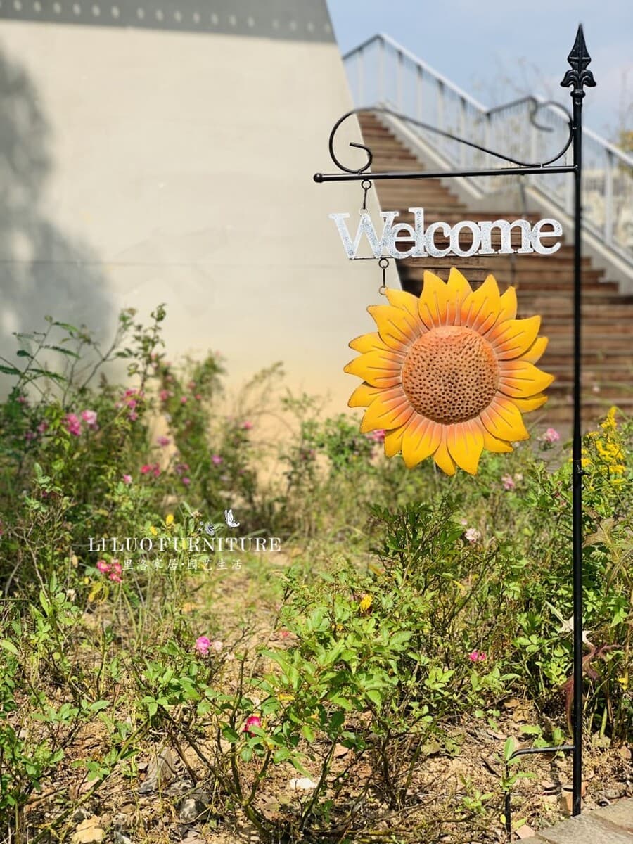 Кованая цветочная композиция из подсолнухов, балкон, двор, вилла, украшение для сада, вставка для садоводства,...