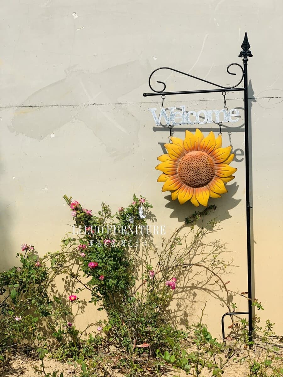 Кованая цветочная композиция из подсолнухов, балкон, двор, вилла, украшение для сада, вставка для садоводства,...
