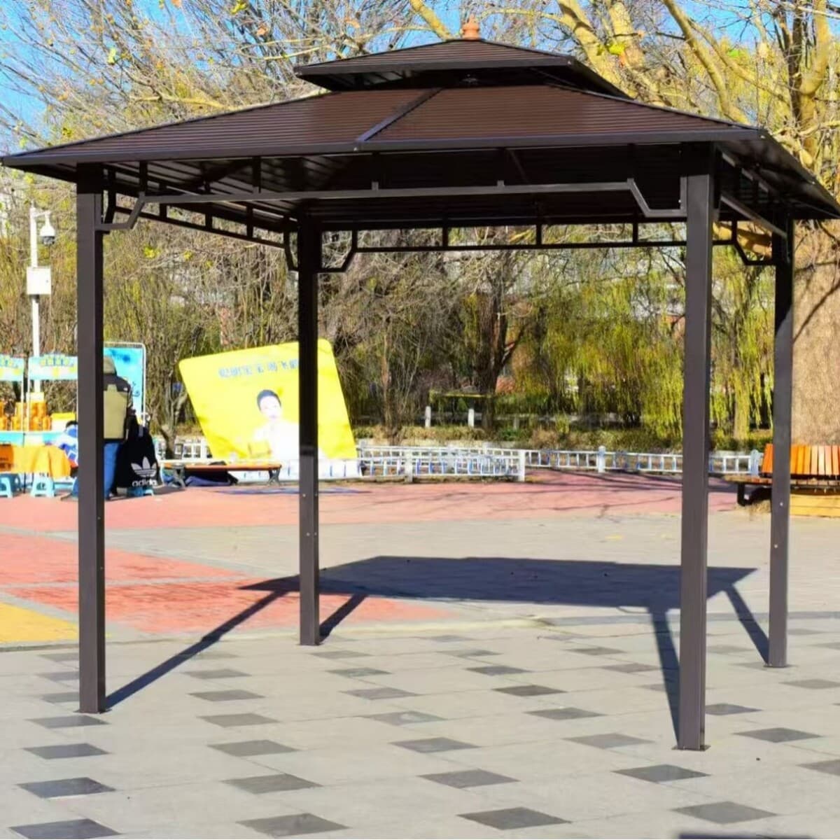 Открытый двор беседка Вилла сад ферма затенение палатка на крыше беседка из железа открытый досуг павильон