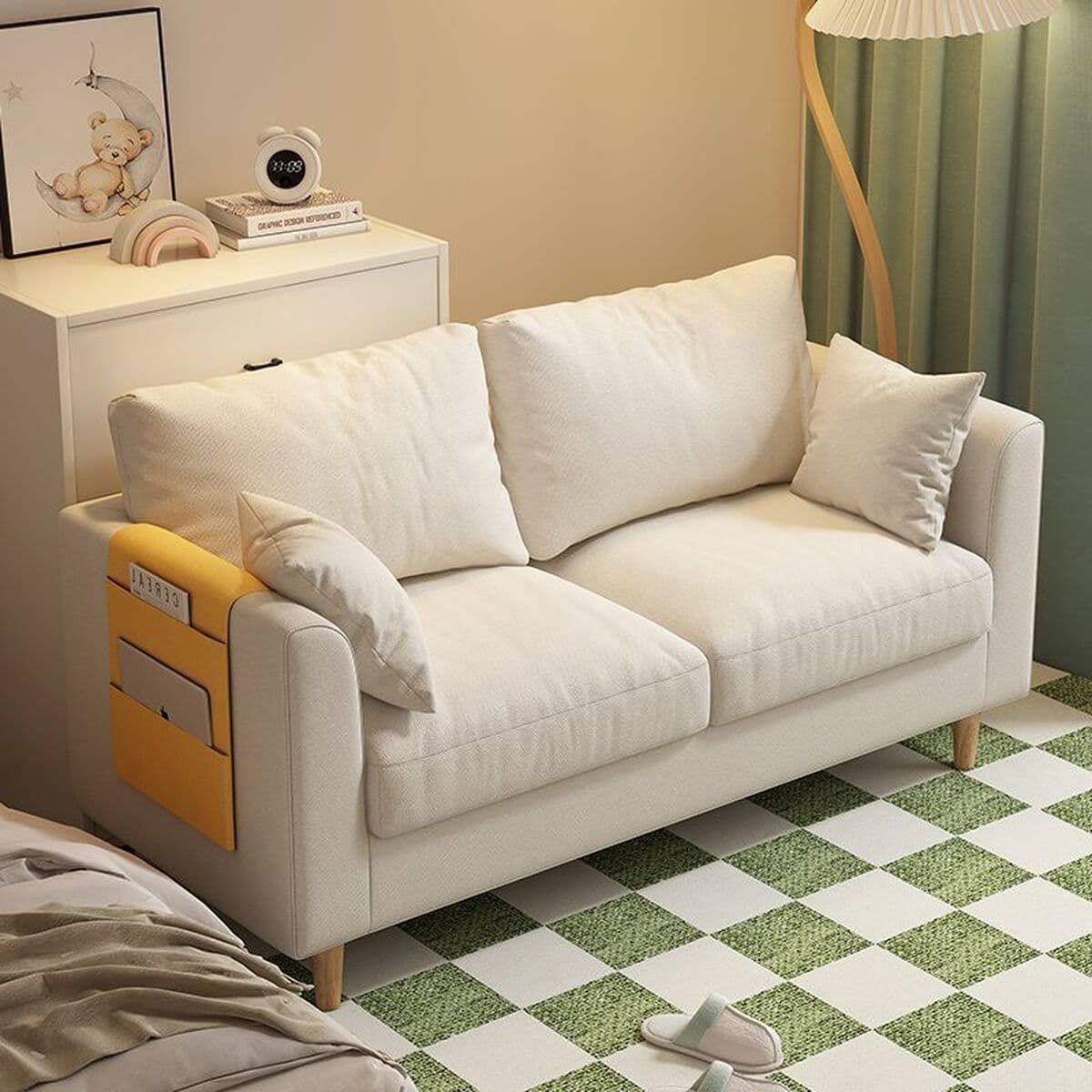 Диван Небольшая квартира Northern European Простая современная спальня аренда комната простая сетка красная двухместная...