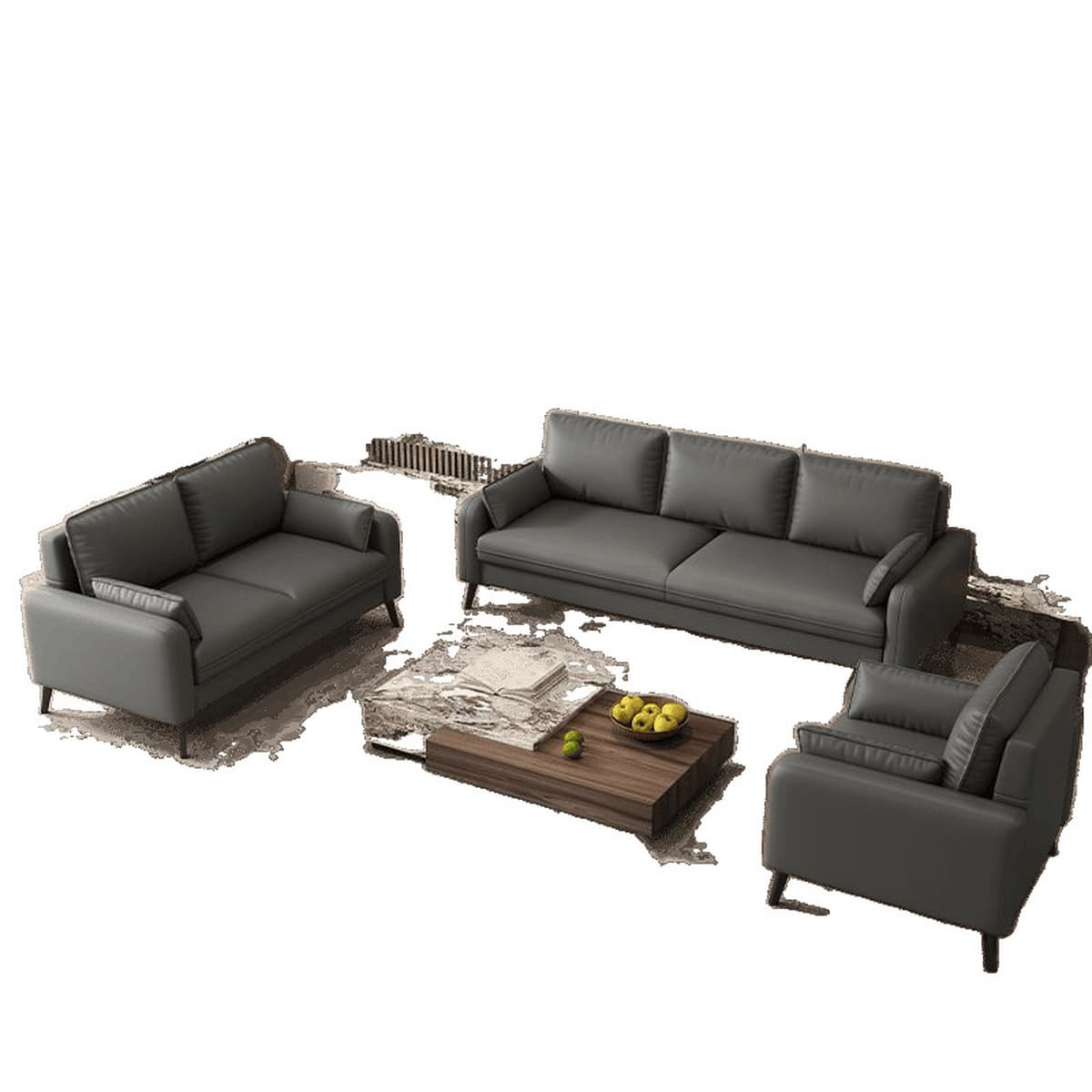 Легкий роскошный простой двойной трехместный диван для маленькой квартиры, гостиной, аренды квартиры, отеля, зоны отдыха,...