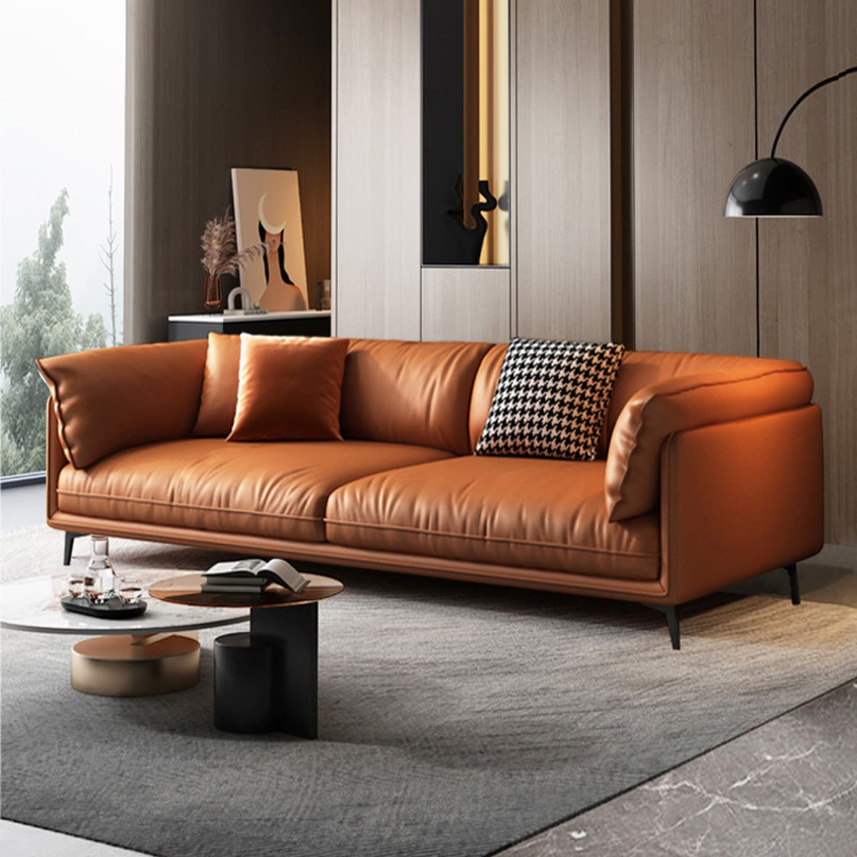 Диван в итальянском стиле из износостойкой ткани, устойчивой к царапинам кошками, для гостиной, подходит для больших и...