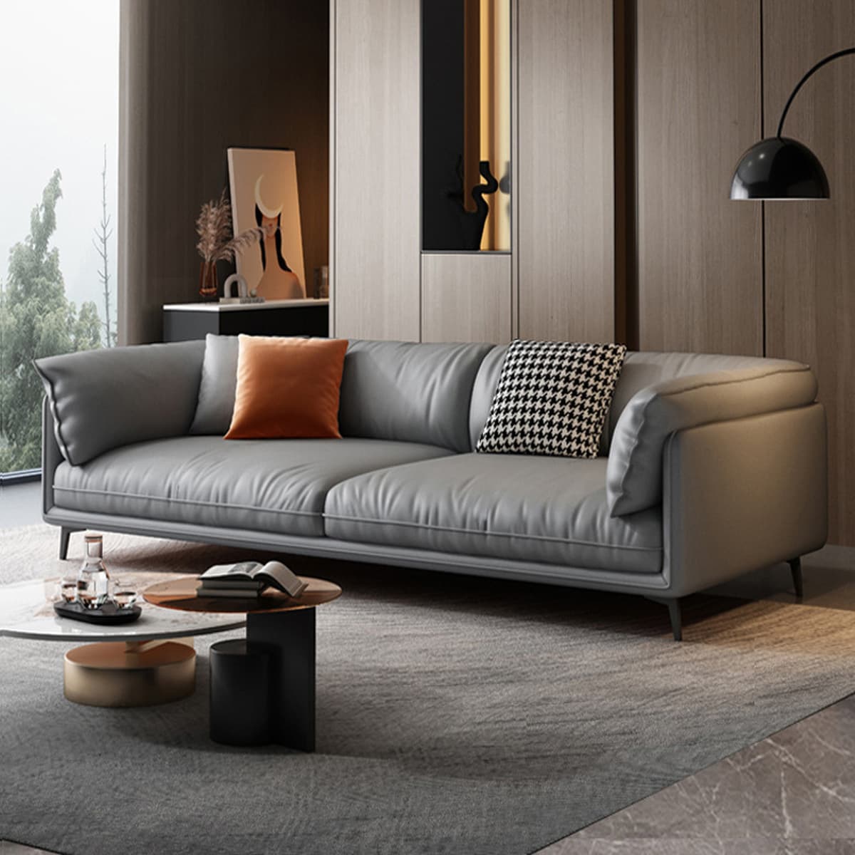 Диван в итальянском стиле из износостойкой ткани, устойчивой к царапинам кошками, для гостиной, подходит для больших и...