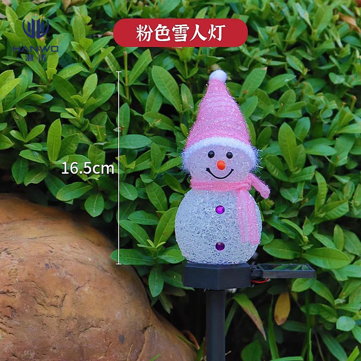 Солнечная лампа-снеговик для улицы, дома, двора, украшение для газона, сада, водонепроницаемый ночник, рождественская...