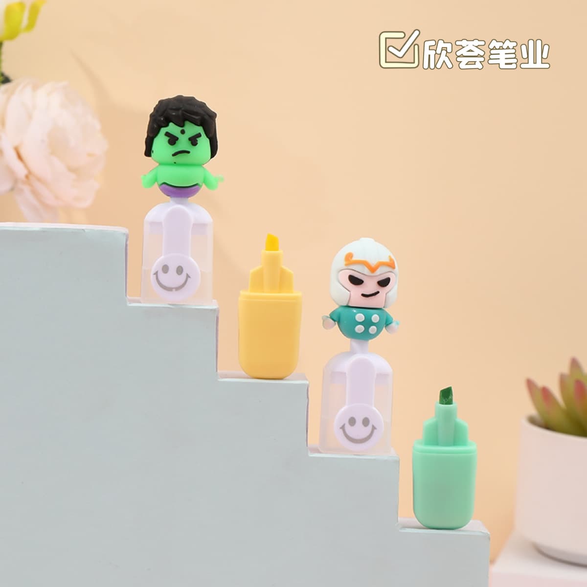 Новая мини-милая ручка в стиле Marvel 6 видов цветов костюм красивый и красивый рисунок, ключевые заметки, цветная ручка для...